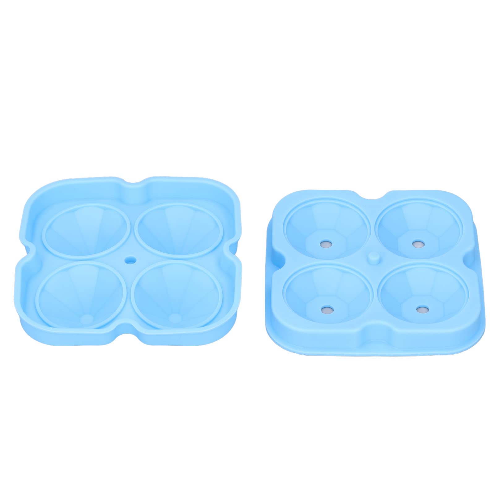 Premium Diamond Ice Cube Mold Set - Reusable Silicone Whiskey Ice Trays for Cocktails (-40℉ to 420℉) | Flexible, Non-Stick, Easy Release | Perfect for Bourbon, Scotch & Cocktail Parties (Blue, 4-Pack)