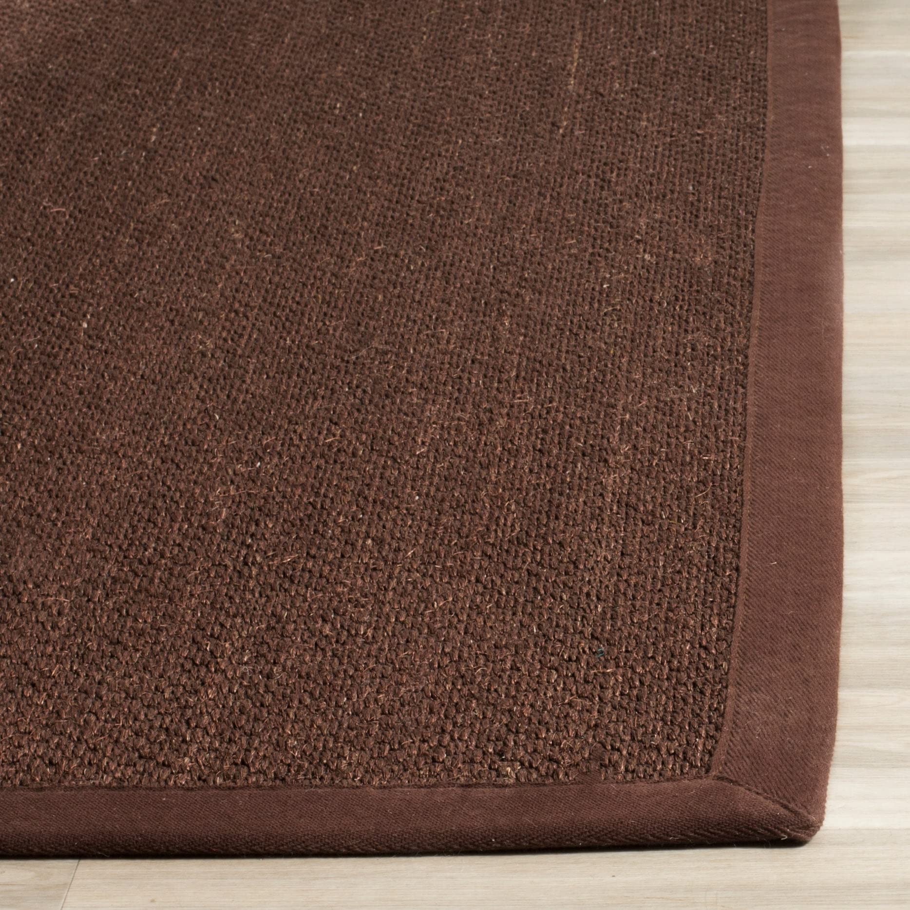 SAFAVIEH Natural Fiber Collection Area Rug - 9' x 12' Chocolate & Dark Brown Sisal Rug with Rustic Farmhouse Border | Easy Care, Durable for High Traffic Areas | Perfect for Living Room, Bedroom, Dining Room & Home Office (NF133D)