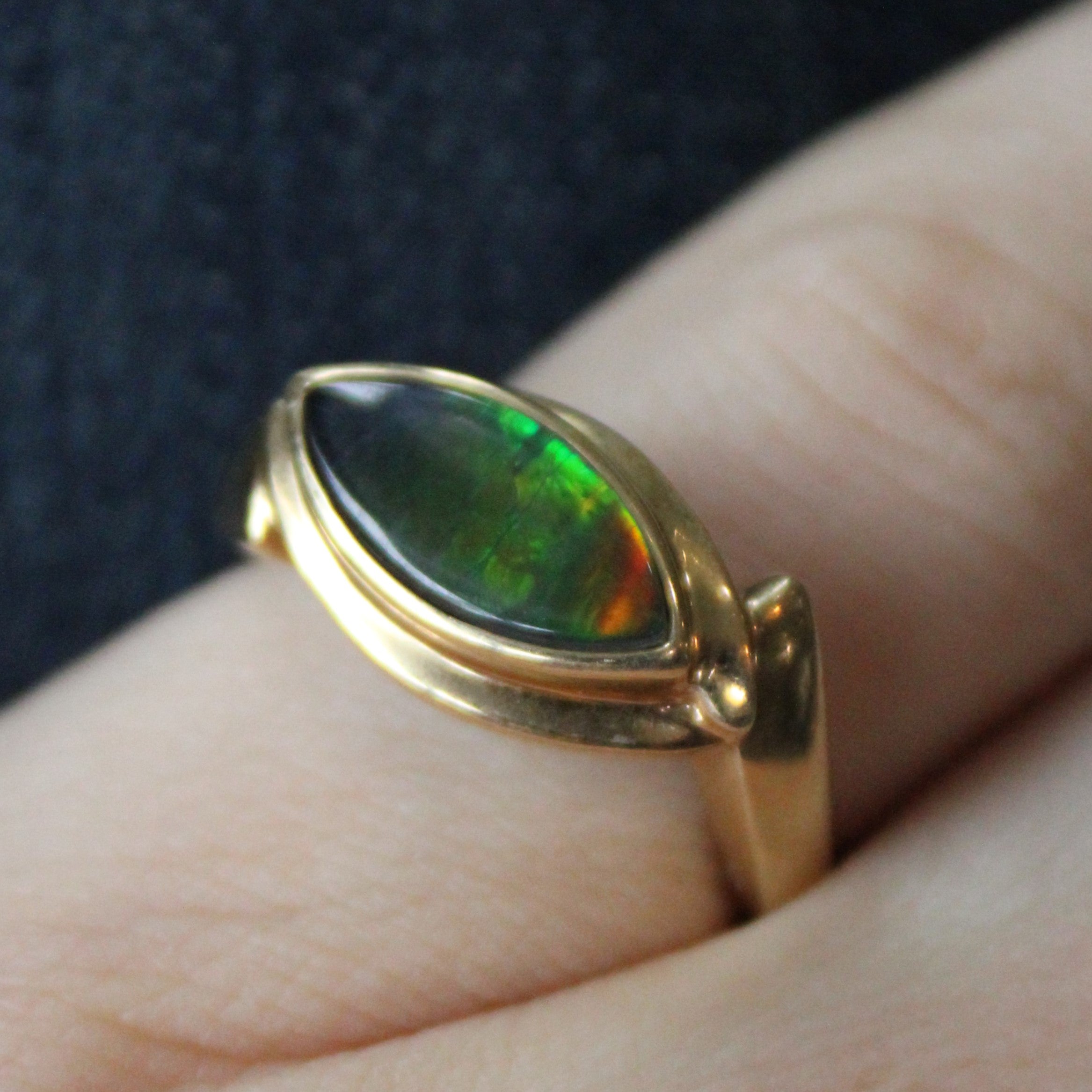 1.45ct Ammolite Cocktail Ring for Women - Size 7 | Elegant Gemstone Jewelry for Parties, Weddings & Special Occasions