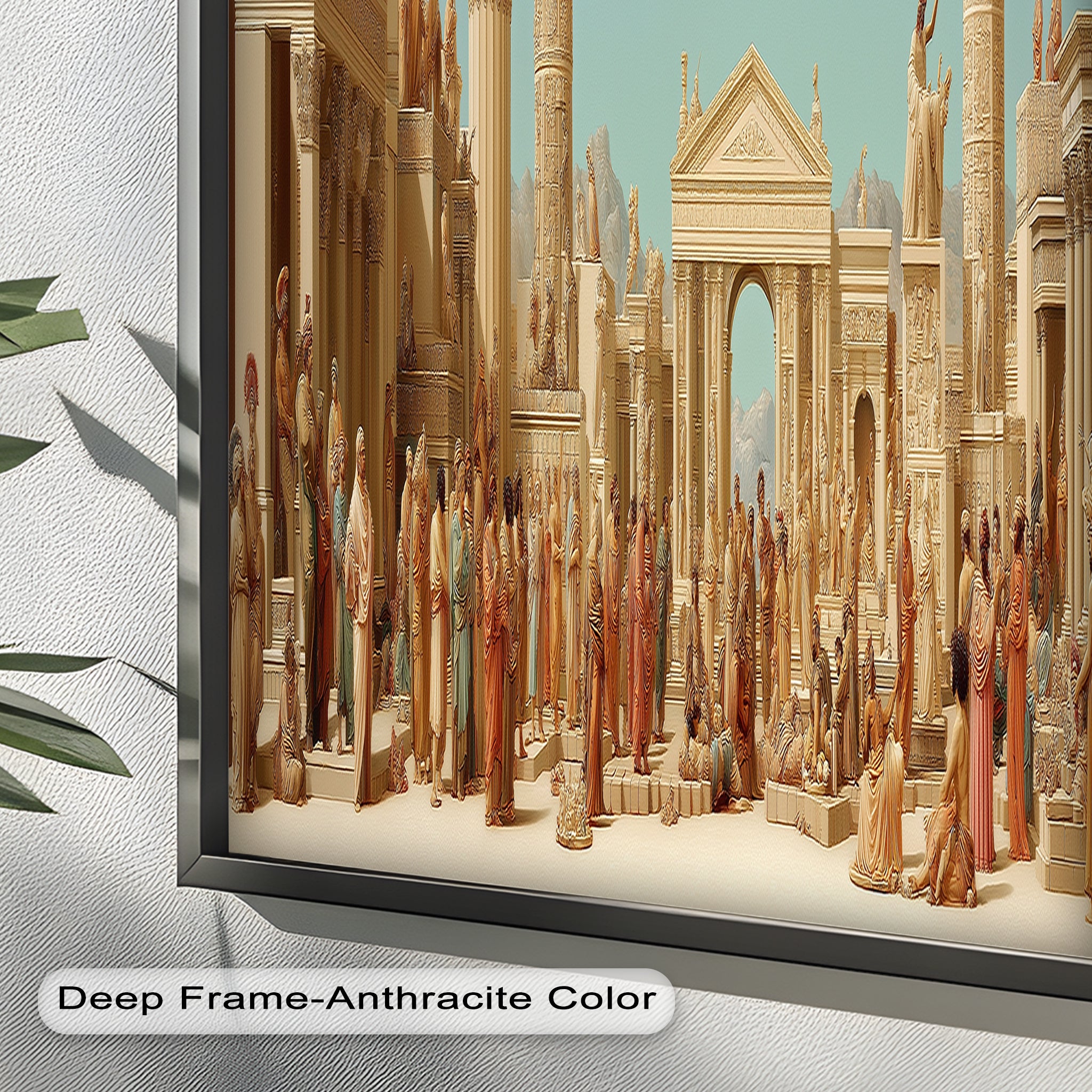 Ancient Agora Gathering - Roman Forum Oil Painting Wall Art | Historical Landscape Artwork | Perfect for Home Decor, Office & Gallery Display