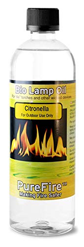 Ventless Outdoor Portable Citronella Fire Pit - Wick Burning Table Top Fire Bowl with Citronella Fuel for Patio, Garden, and Camping