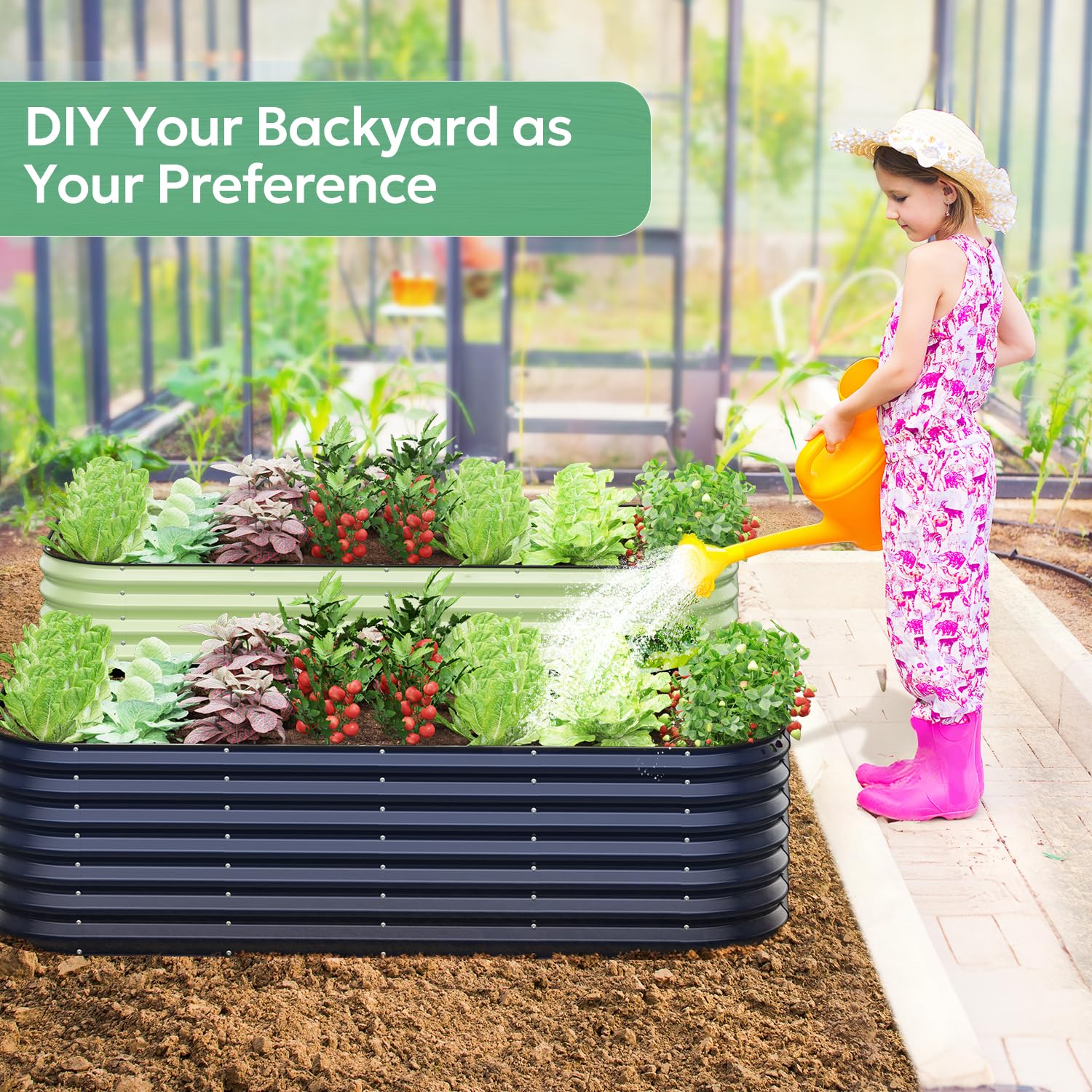 6x3x2 FT Galvanized Steel Raised Garden Bed Kit - 6 in 1 Large Metal Planter Box for Outdoor Vegetables, Flowers & Herbs (Modern Grey) | Durable Gardening Solution for Backyards, Patios & Urban Farming