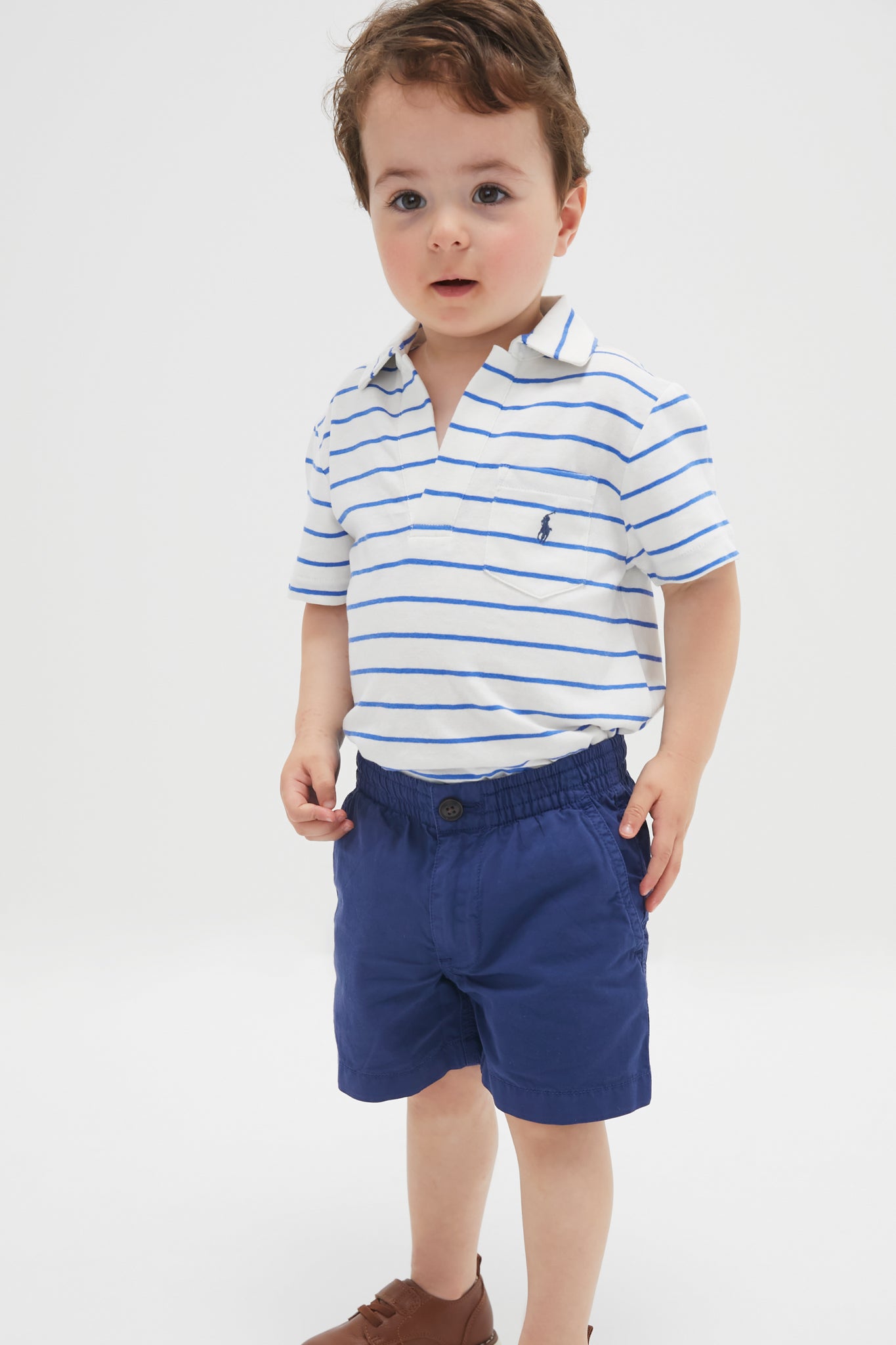 Boys Light Navy Parachute Twill Relaxed Fit Easy Shorts - Comfortable Casual Pants for School, Play & Everyday Wear