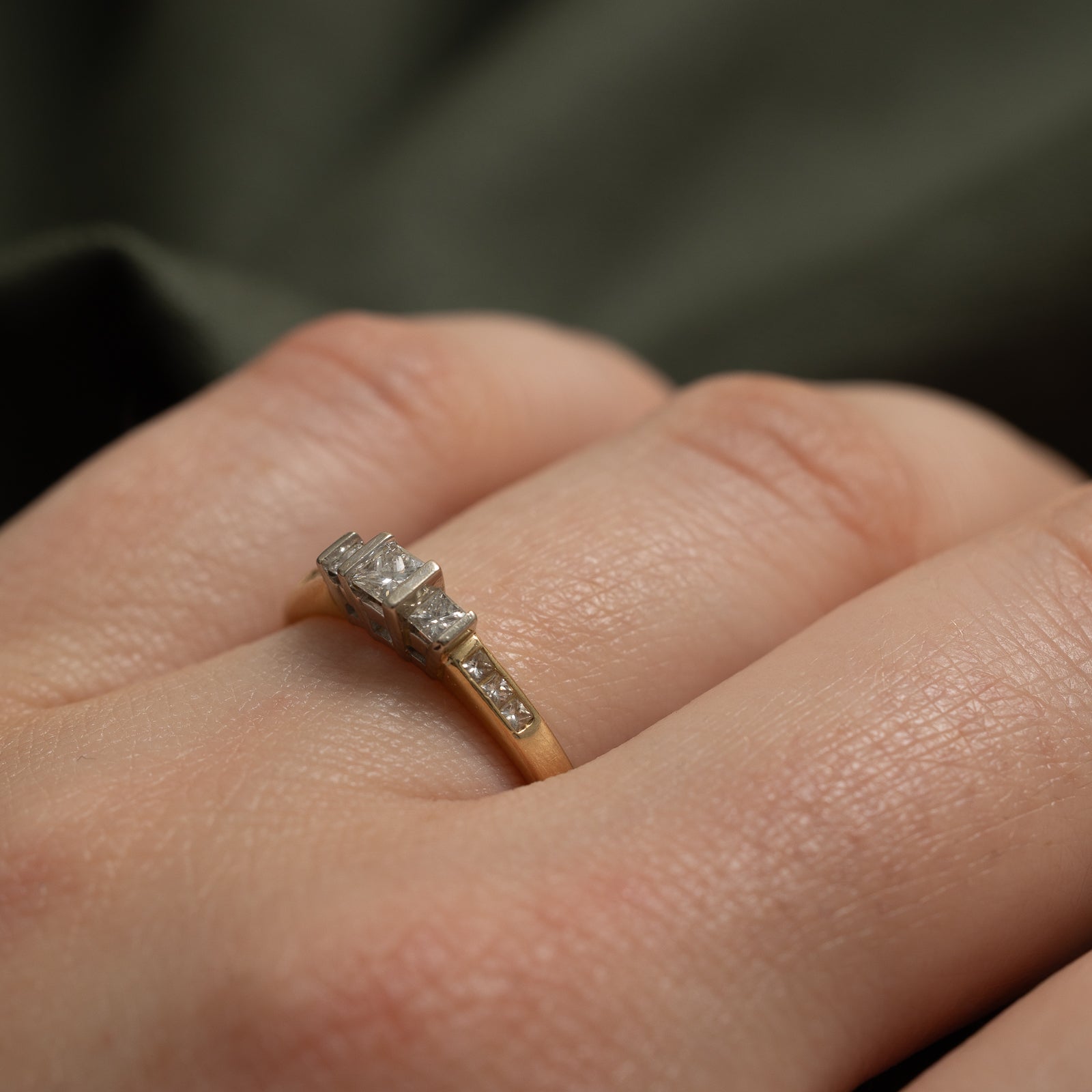 0.27ctw Princess Cut Diamond Petite Ring - Size 6.75 | Elegant & Dainty Wedding Band, Anniversary Gift for Her | Perfect for Engagement, Proposal & Special Occasions