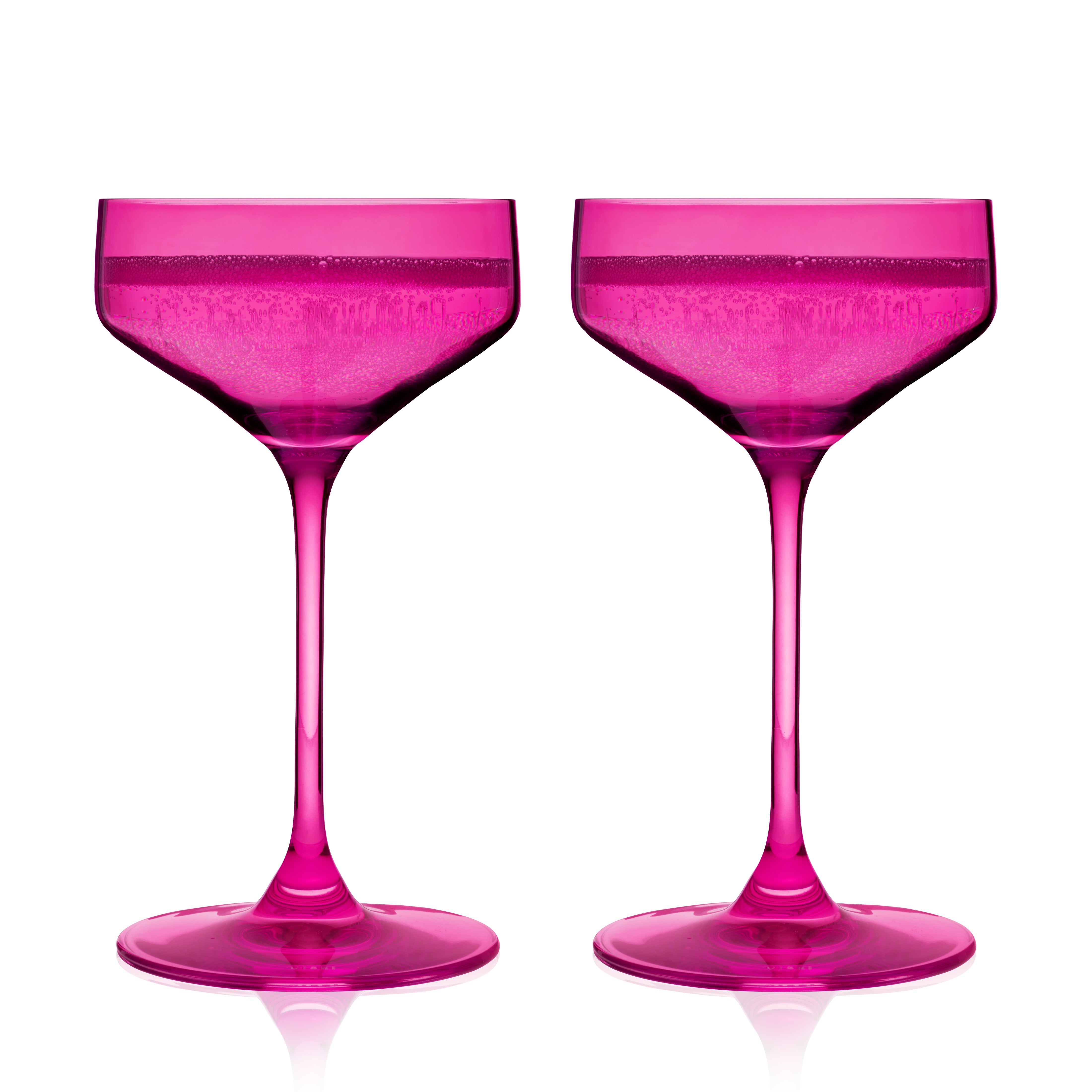 Premium Reserve Nouveau Crystal Coupe Glasses - Elegant Berry Wine Glasses Set of 2 for Champagne, Cocktails & Special Occasions