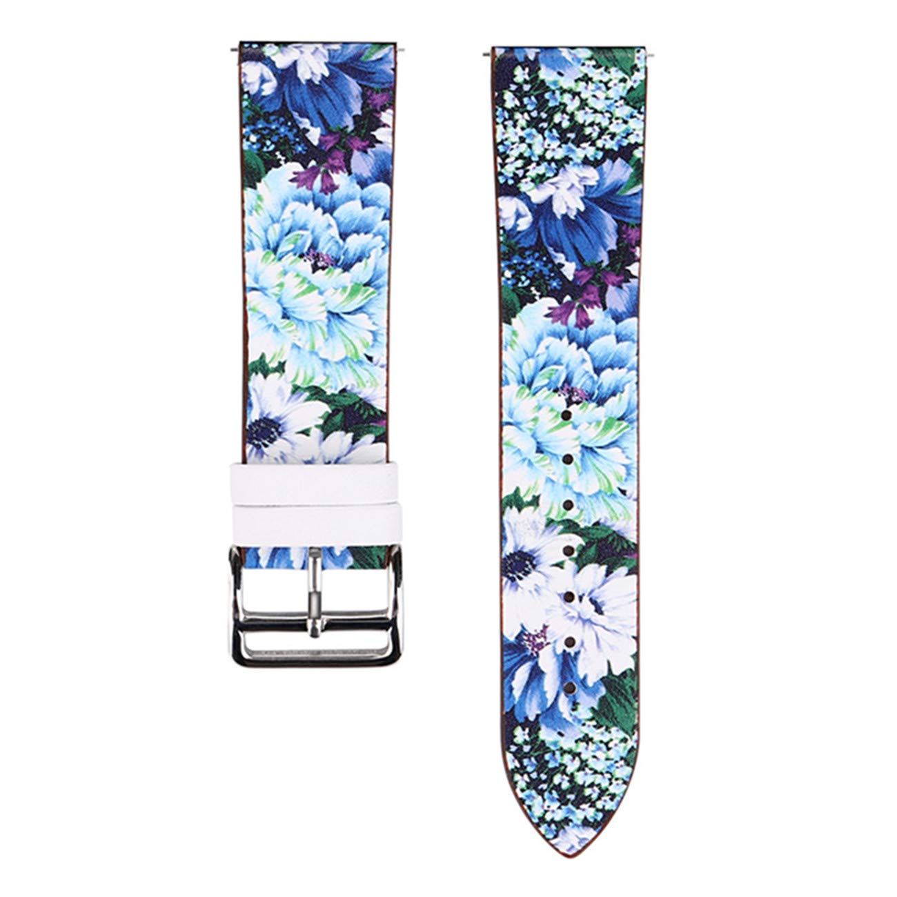 Premium PU Leather Floral Print Watch Band Replacement for Fitbit Versa/Versa 2/Versa Lite - Soft Adjustable Wrist Strap Bracelet for Women & Girls - Perfect for Workouts, Office Wear & Everyday Fashion Accessory