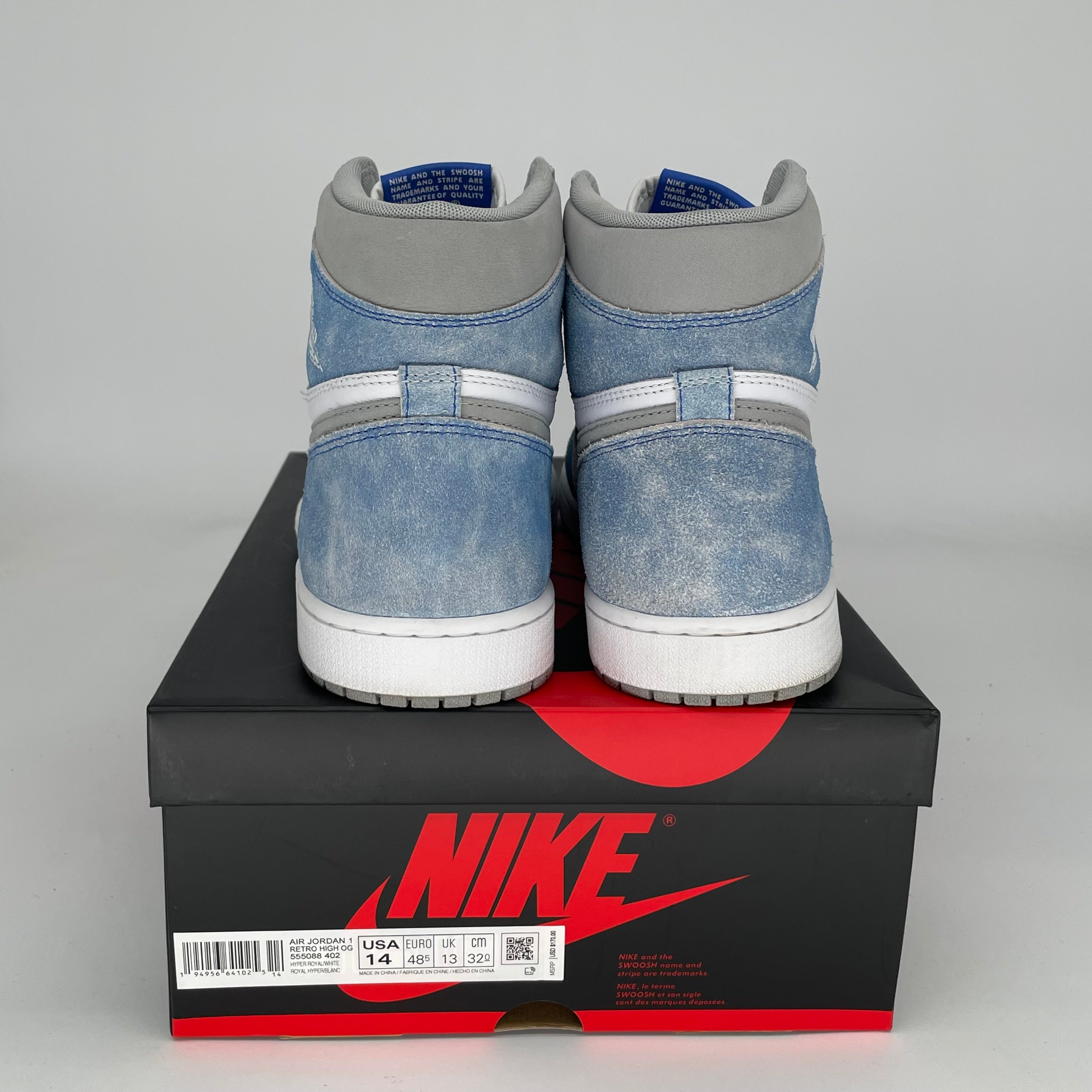 Air Jordan 1 Hyper Royal Size 14 Men's Basketball Shoes - 555088-402 | Retro High Tops for Sneaker Collectors & Streetwear Fashion