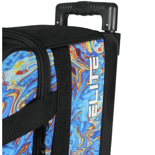 ELITE Basic Double Roller Blue Swirl Bowling Bag - Durable Rolling Bowling Ball Carrier for League Play & Tournament Travel