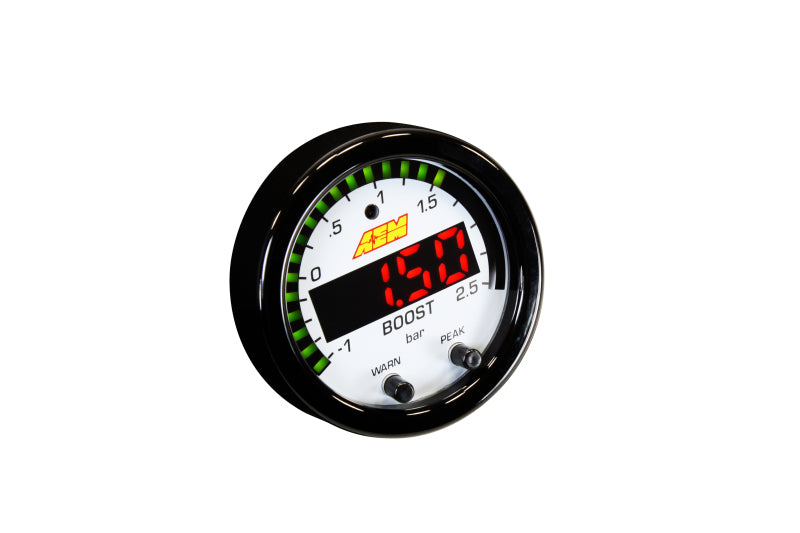AEM X Series Boost Pressure Gauge 30inHg 35psi - High Performance Turbocharger Gauge for Racing, Tuning & Off-Road Vehicles