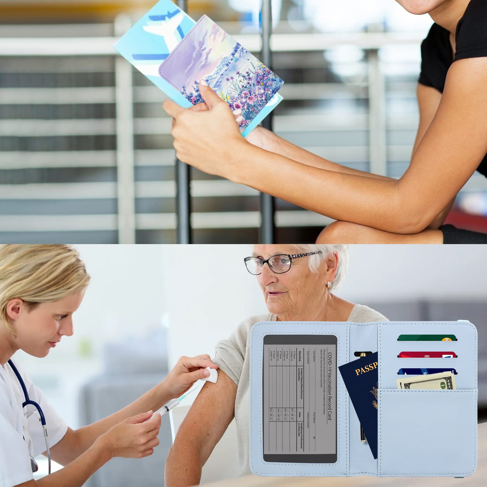 ZOPPEN RFID Blocking Passport Holder Wallet for Women & Men - Travel Document Organizer with Lavender Cover | Perfect for Airports, Vacations & Business Trips