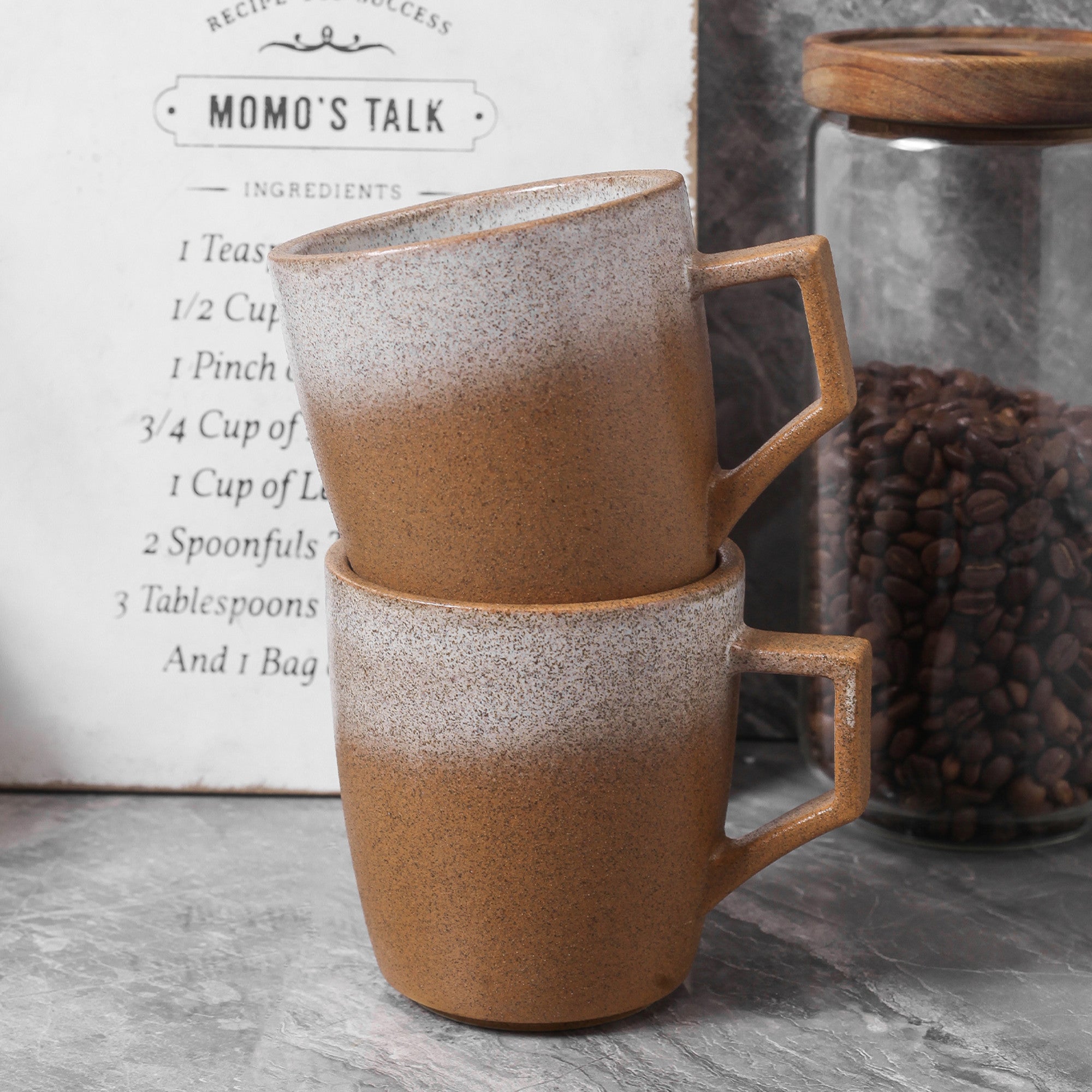Vince Stoneware Coffee Mug - 16oz Brown Ceramic Cup for Hot & Cold Drinks - Perfect for Home, Office, or Gift Giving