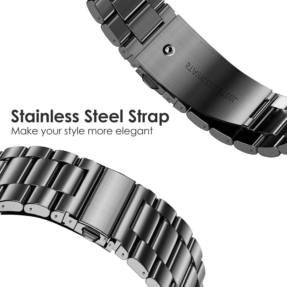 ECSEM Compatible Metal Stainless Steel Bracelet Band for Google Pixel Watch & Pixel Watch 2 - Adjustable Smart Watch Accessory for Workout, Business & Daily Wear