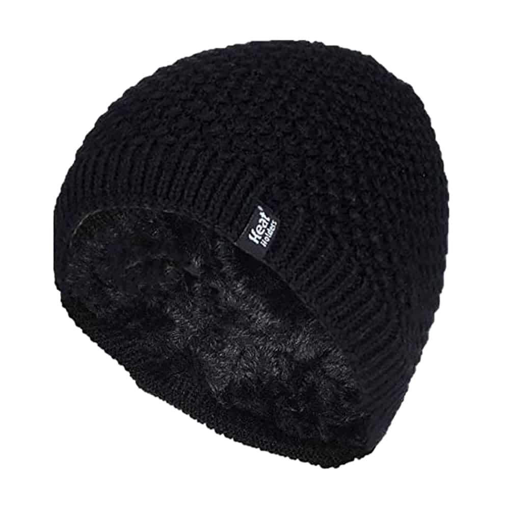 Heat Holders Women's Crochet Knitted Fleece Insulated Thermal Winter Hat - Warm Beanie for Cold Weather, Outdoor Activities & Snow Sports