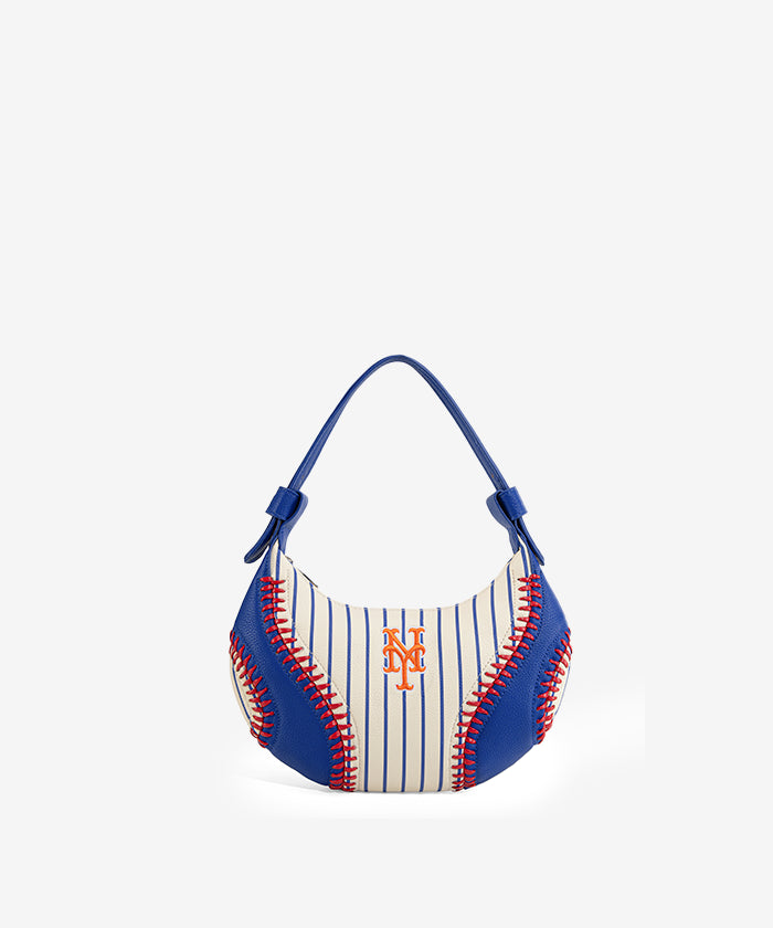 MLB New York Mets Hobo Bag for Women - Stylish Crossbody Shoulder Purse - Perfect for Baseball Games, Shopping & Daily Use