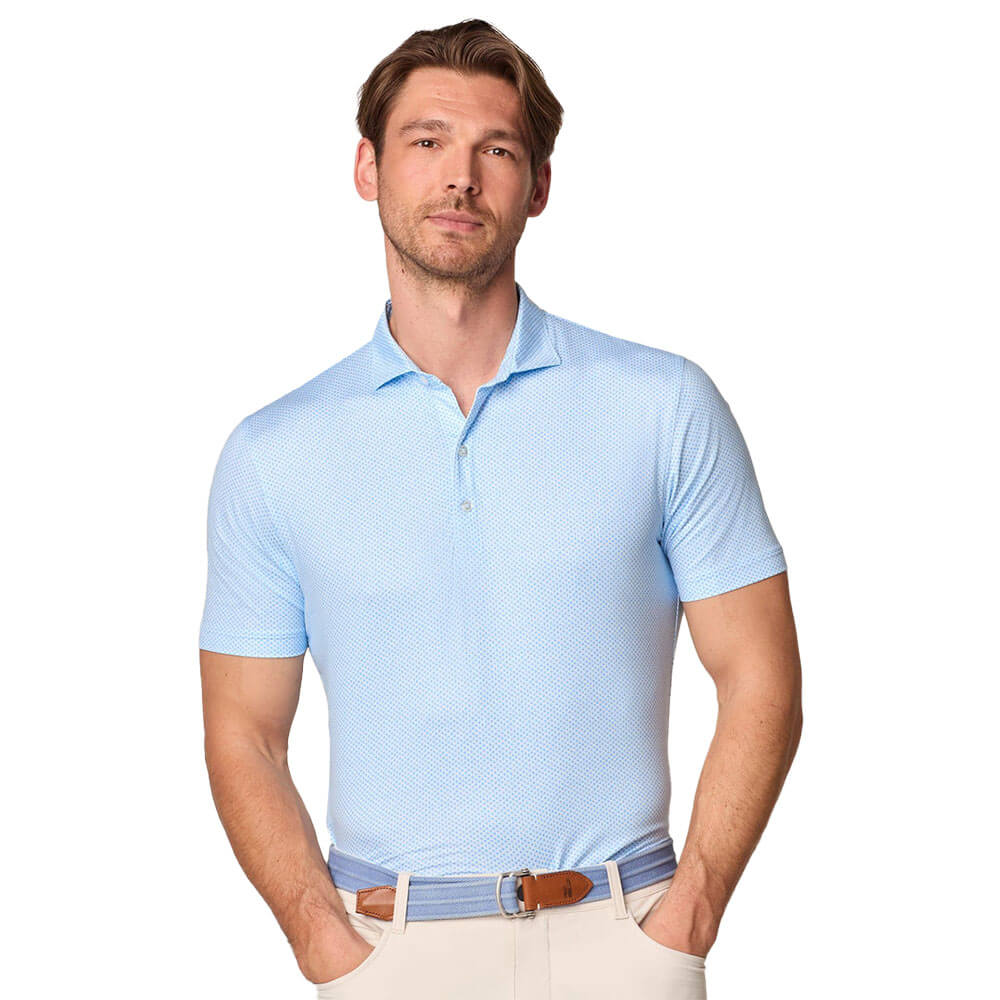 Johnnie O Julian Featherweight Polo Shirt for Men - Lightweight & Breathable Maliblu Blue - Perfect for Golf, Tennis & Casual Wear
