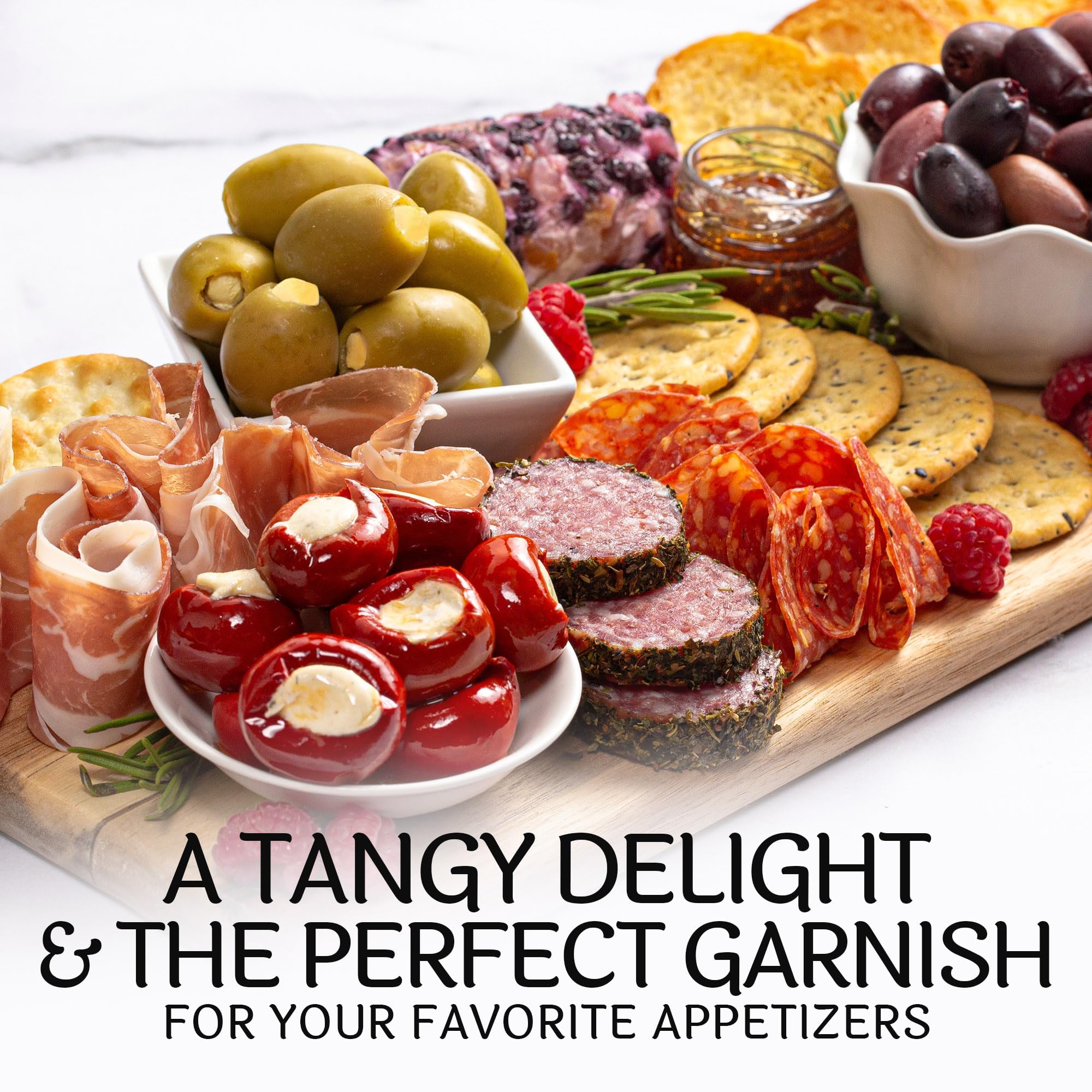 Premium Cocktail Olives - Green Olives Stuffed with Lemon in Gin | Large Gourmet Martini & Bloody Mary Garnish | Olive Bar Essential by Sable & Rosenfeld | 5 oz Pack | Perfect for Home Bars, Cocktail Parties & Gourmet Gift Giving