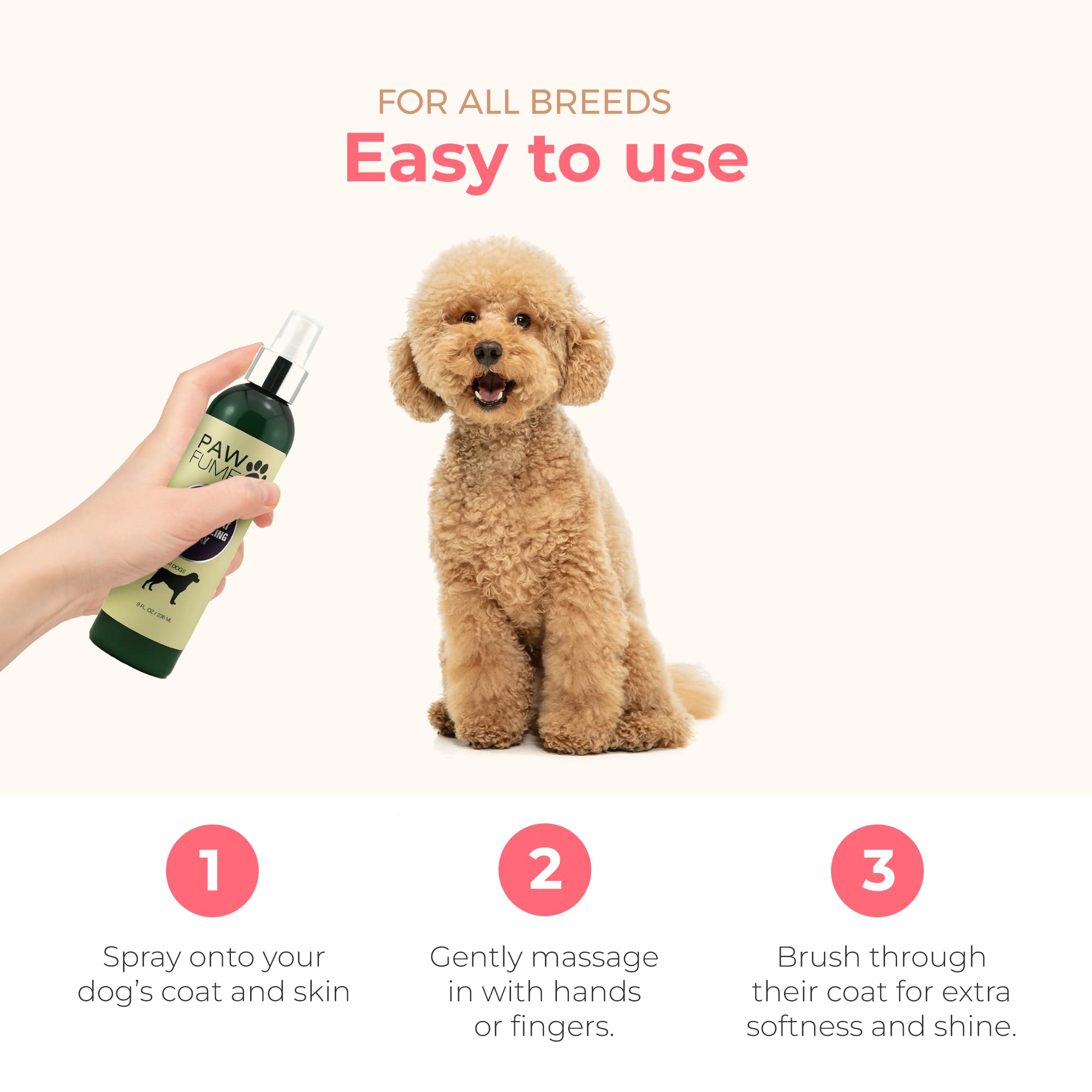 PAWFUME Dog Grooming Spray for Show Dogs - Ear Cleaner & Moisturizing Lotion | Pet Care Essentials for Odor Control & Coat Shine | Perfect for Dog Shows, Grooming & Daily Care