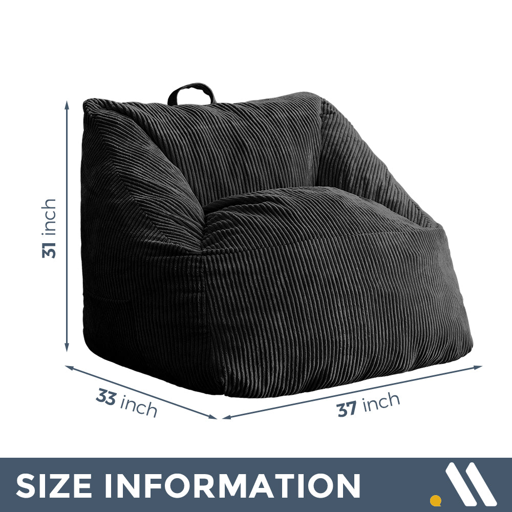 MAXYOYO Bean Bag Chair with Handle - Portable Floor Sofa for Teens, Gaming, Reading & Relaxing - Perfect for Living Room, Bedroom & Dorm Decor