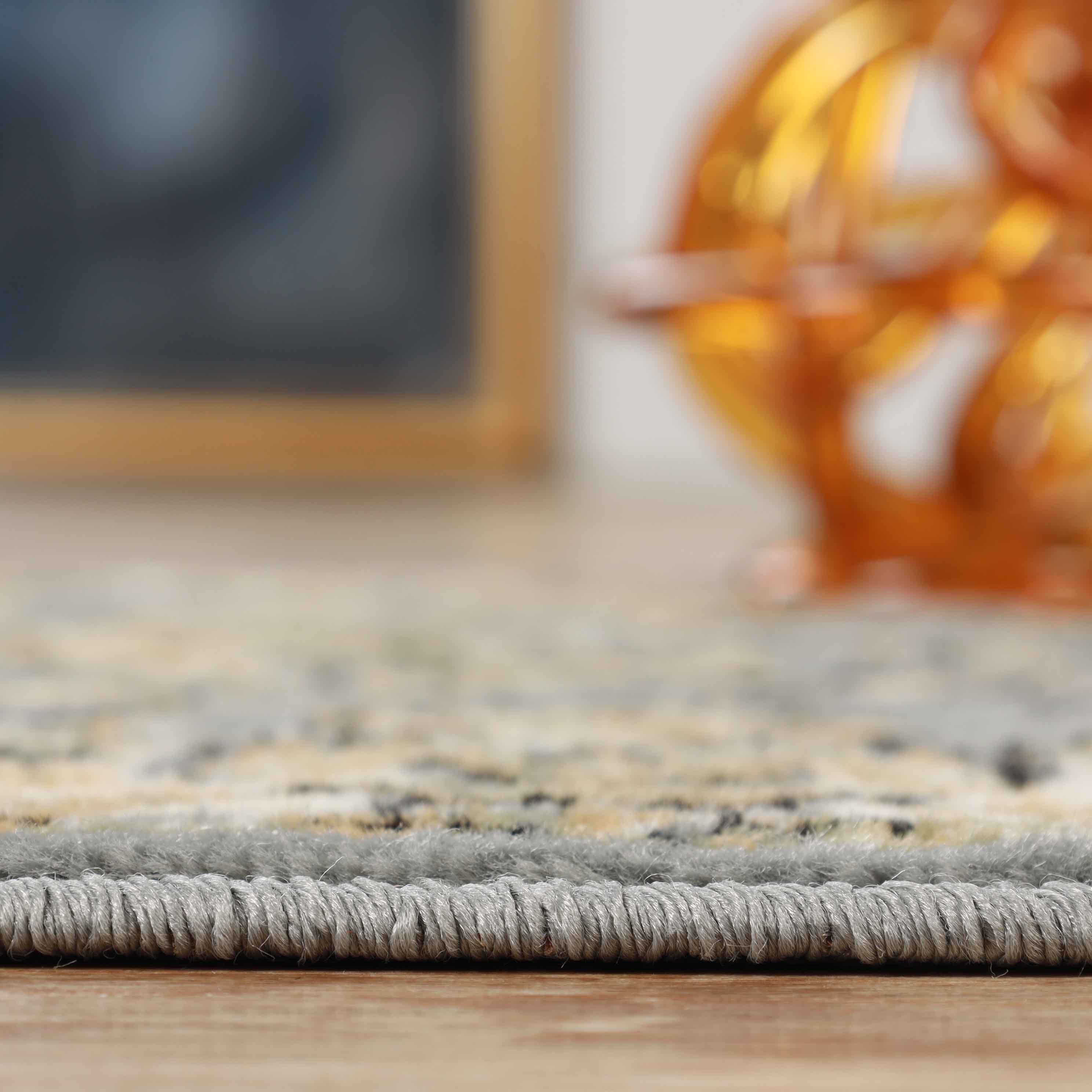 Lille Elegant Floral Indoor Area Rug - Non-Slip Soft Living Room Carpet Runner for Bedroom, Hallway & Entryway Decor
