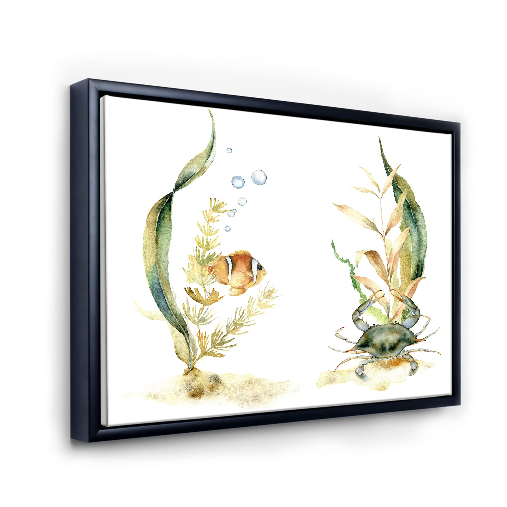 Tropical Fish Canvas Wall Art - Framed Print for Home Decor