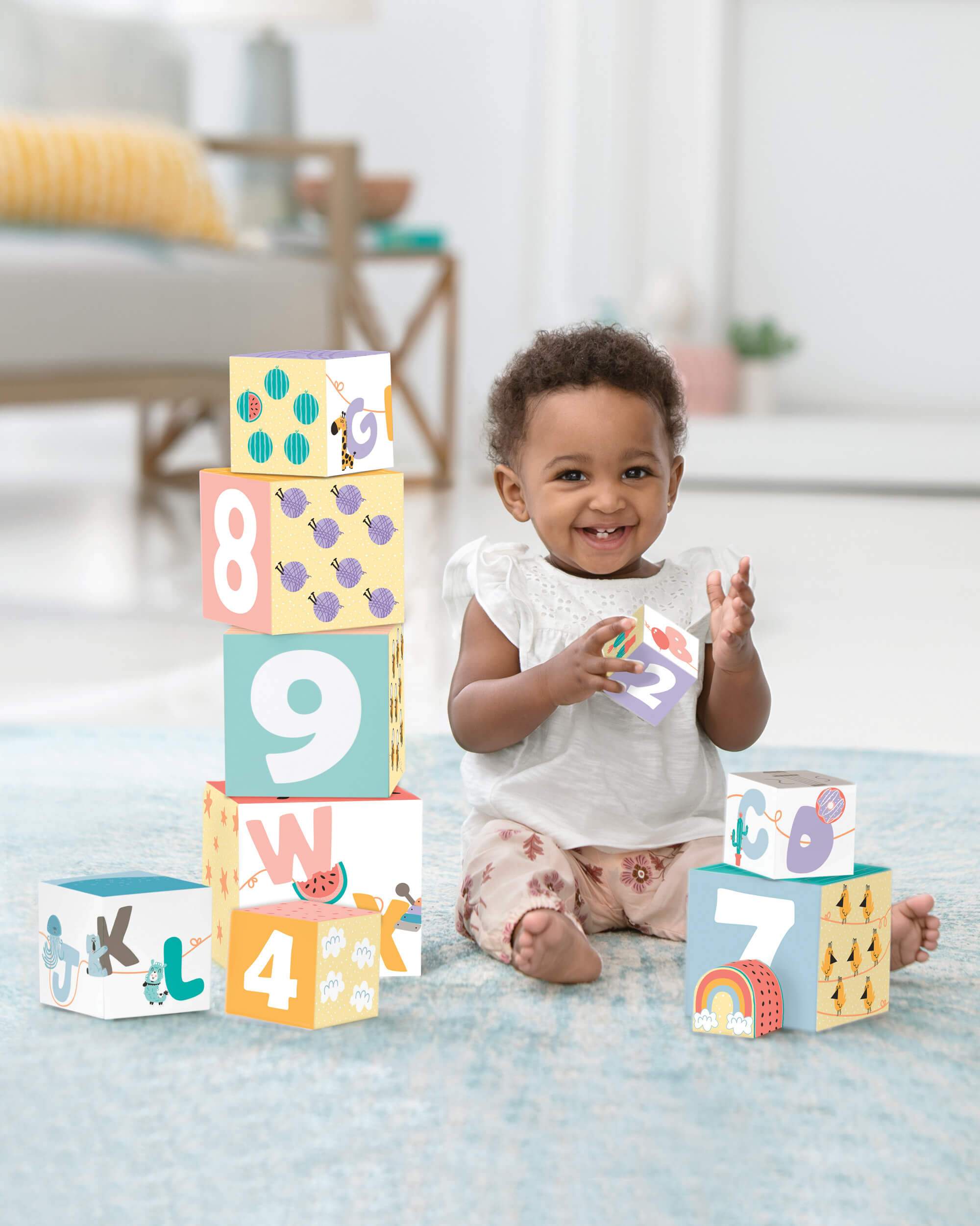 Skip Hop ABC & Me Nesting Blocks - Educational Alphabet Building Toys for Toddlers - Perfect for Preschool Learning & Playroom Decor