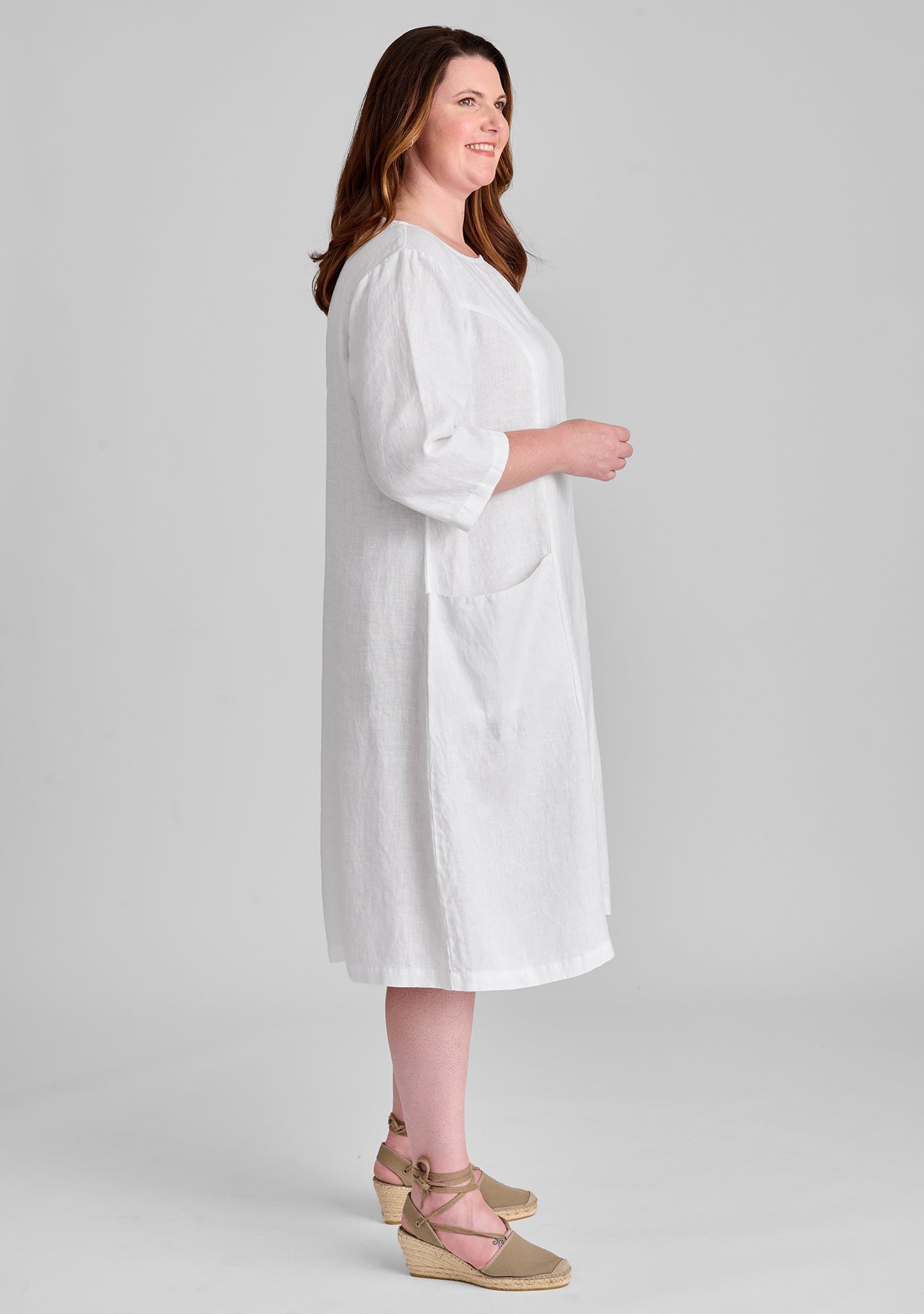 Women's Linen Slouch Pocket Shift Dress - Comfortable & Stylish Summer Casual Wear for Outings & Office