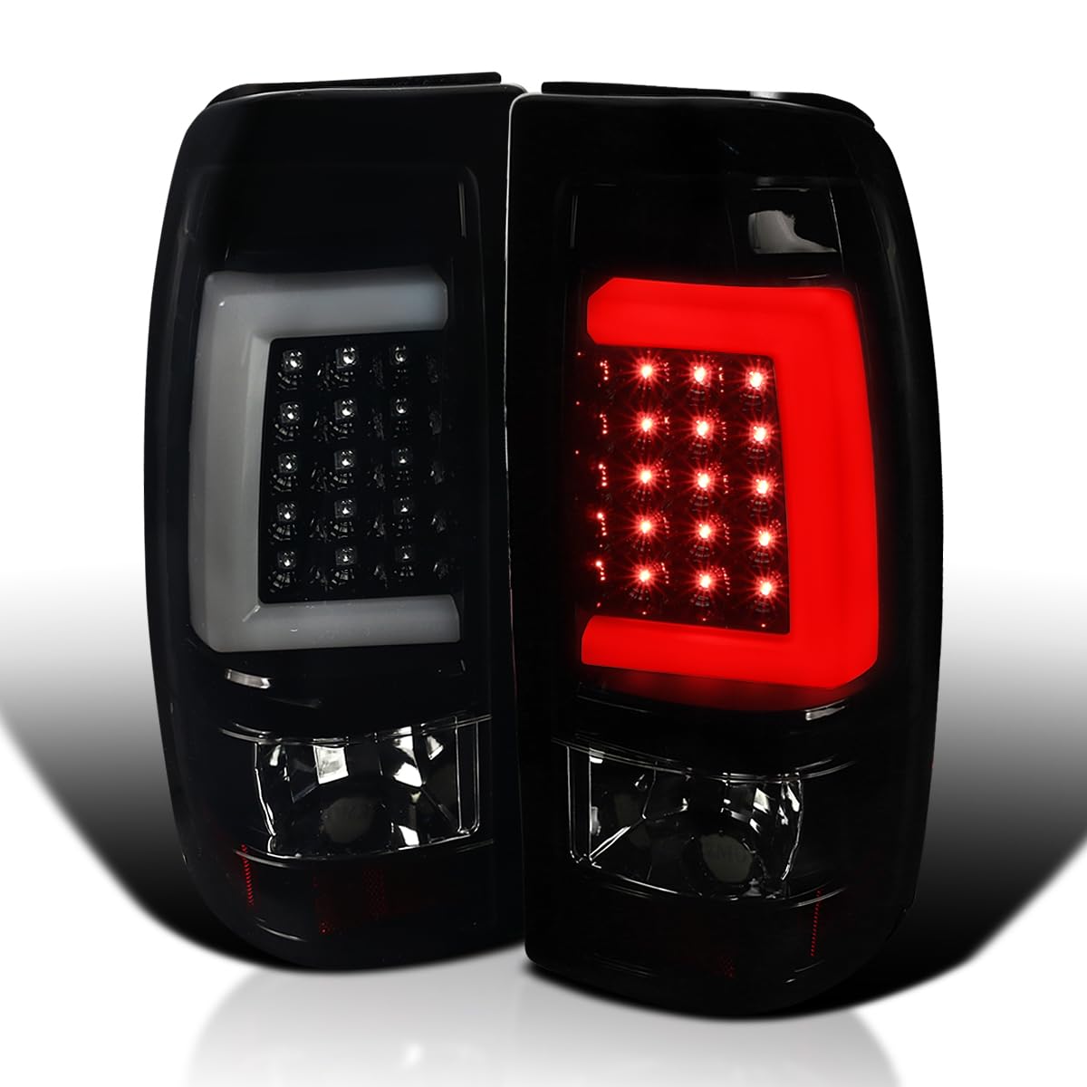 Spec-D Tuning Black Smoke LED Tail Lights for 1999-2002 Chevy Silverado & GMC Sierra 1500/2500/3500 - Left & Right Pair Assembly - Upgrade Your Truck's Style & Night Visibility