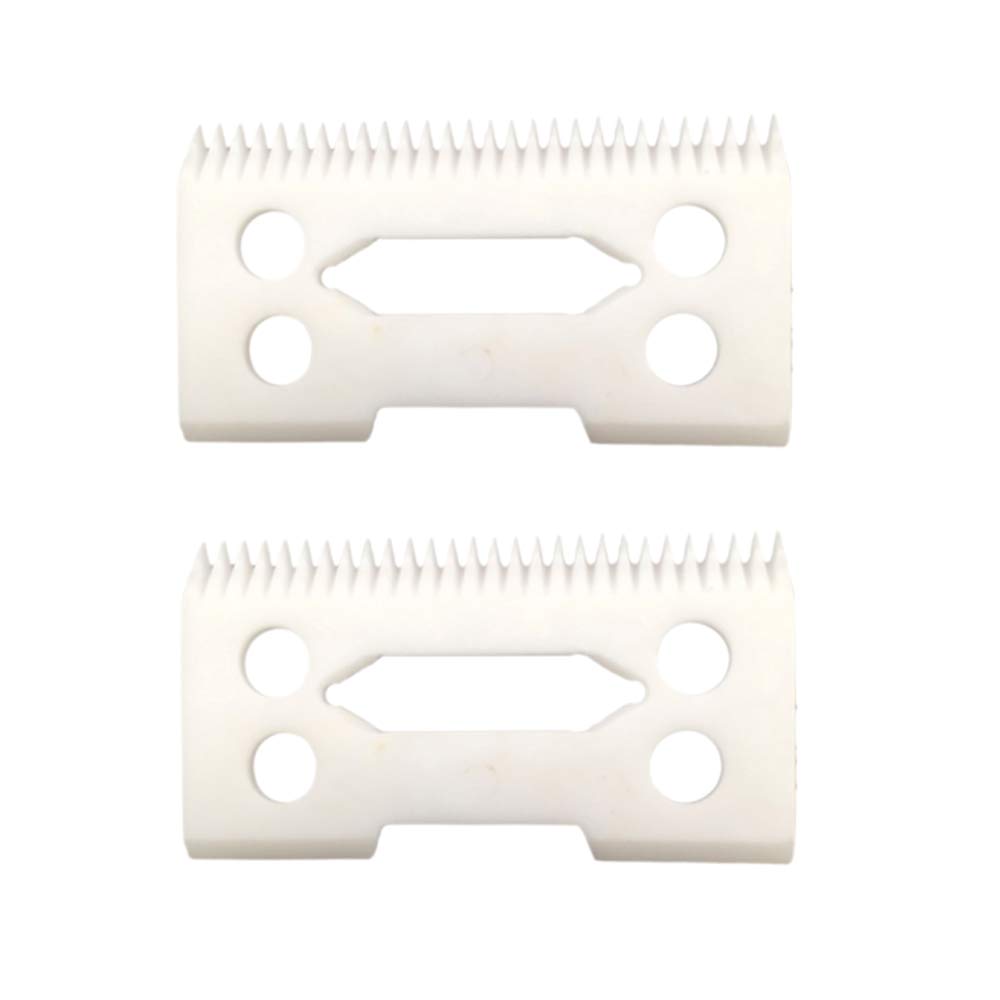 Professional Ceramic Clipper Blades 2-Hole Replacement for Wahl Senior Cordless, Magic Clip & Sterling Senior Clippers - Sharp Durable Ceramic Cutting Blades (2-Pack) - Perfect for Pet Grooming, Barbershops & Home Hair Cutting