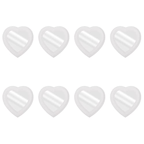 8-Piece Heart-Shaped Wall & Desktop Mirror Set - Portable Vanity Mirror for Women - Perfect for Makeup, Home Decor, and Travel Accessories