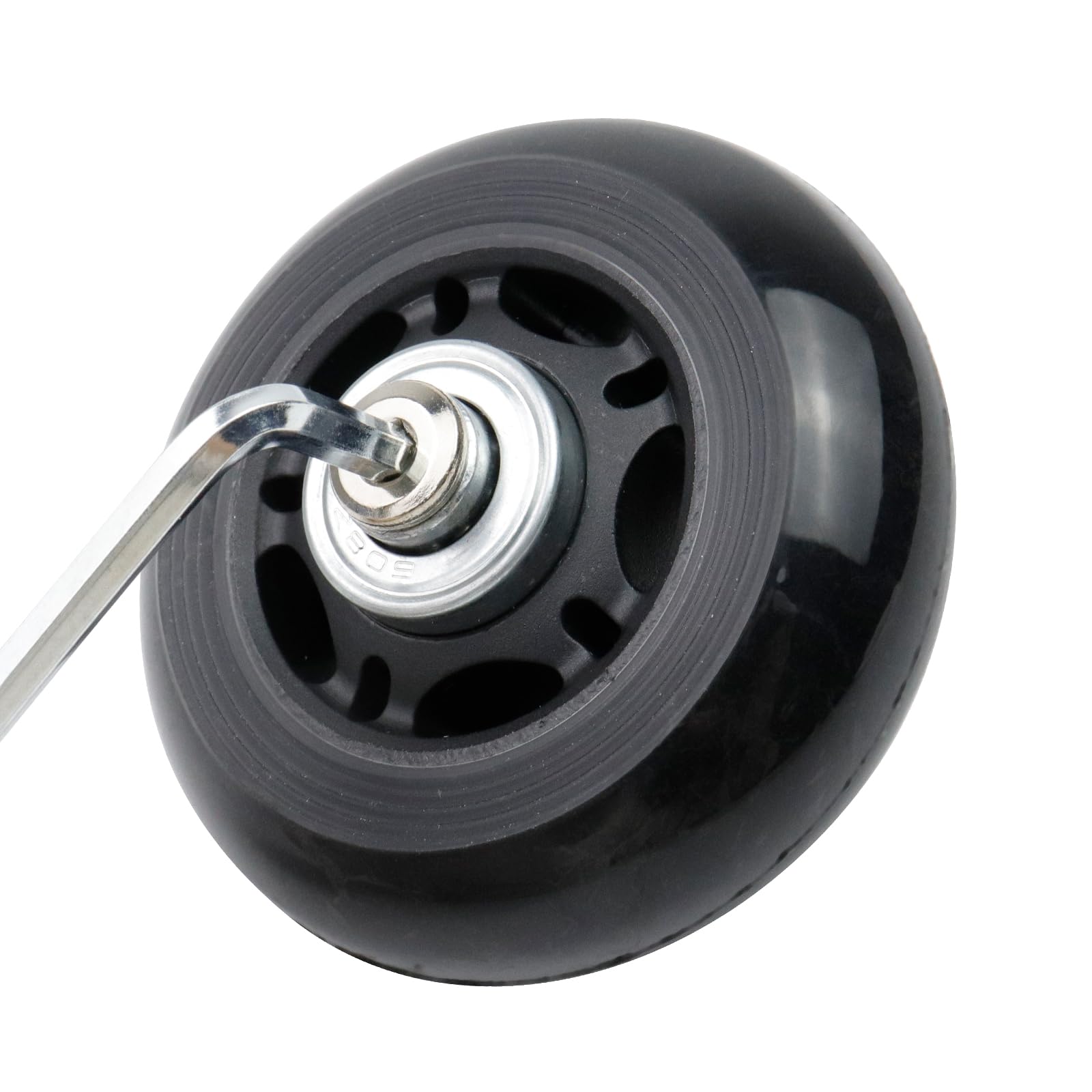 Woogim 2-Pack 2.75 Inch Black PVC Luggage Replacement Wheels - Durable Suitcase & Scooter Caster Wheels for Smooth Travel & Mobility