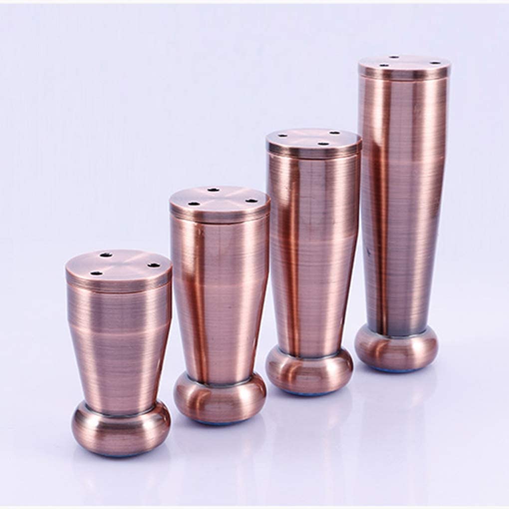 Adjustable Metal Table Legs 4pcs - European Style Aluminum Cabinet Feet, Sofa Legs, Couch Legs, Bed Risers, Desk Legs - Furniture Replacement Parts (8cm, Red Bronze) - Perfect for Home Office, Living Room & Bedroom Furniture Upgrade