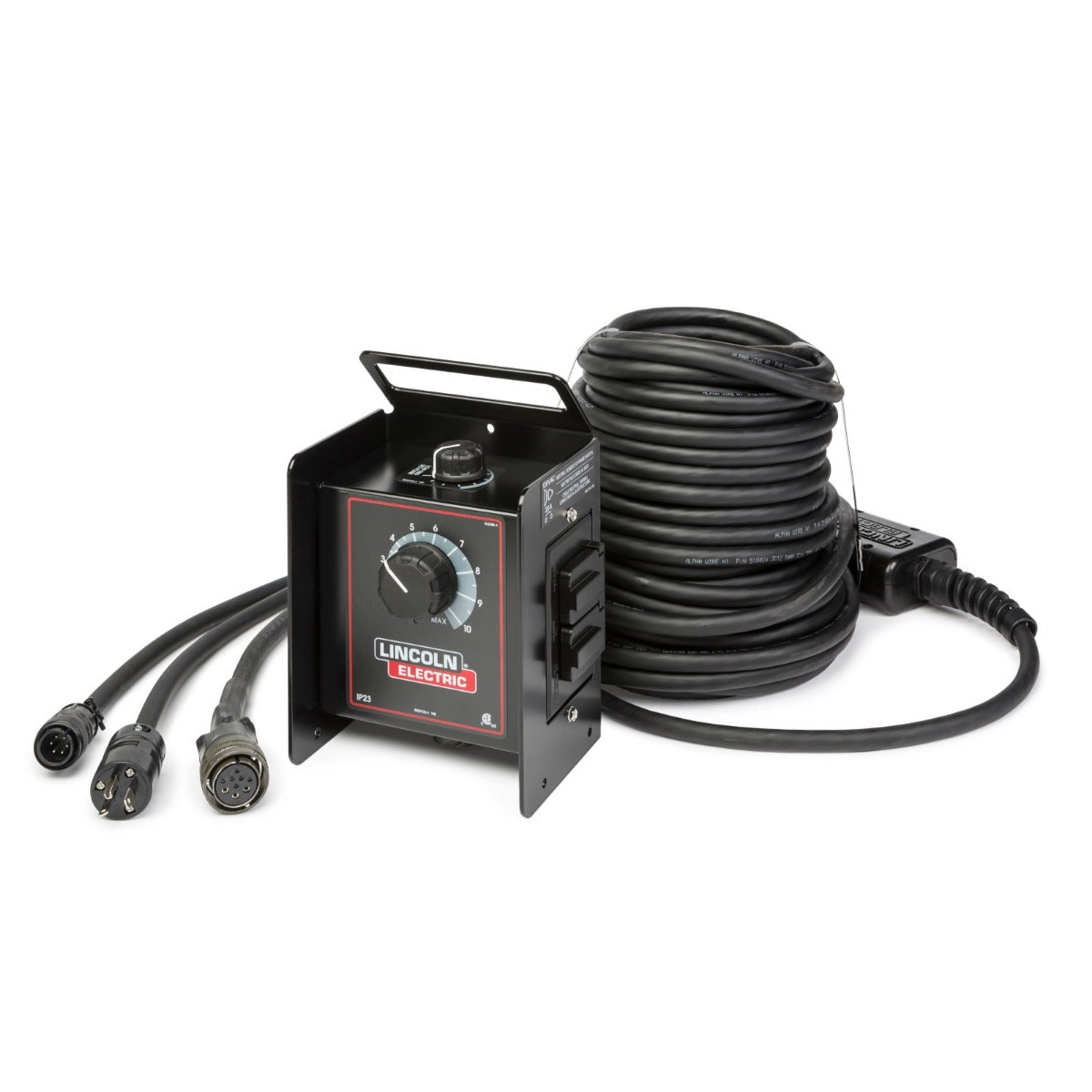 Lincoln K4268-1 125 ft Heavy Duty Extension Cord with Remote Control & 115V AC Outlets - Perfect for Construction Sites, Workshops, and Outdoor Power Tools