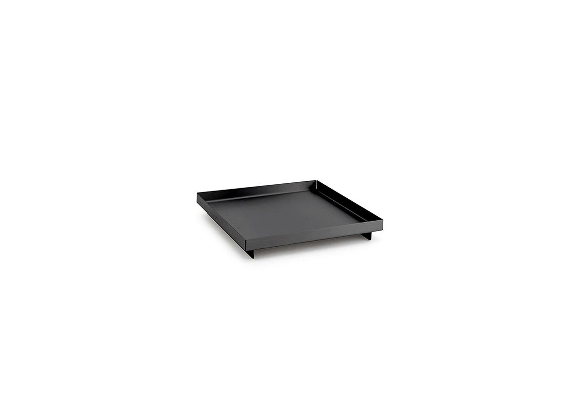 FOH Brushed Stainless Steel Square Serving Tray - Set of 6, 6-Piece Elegant Appetizer Plates for Parties, Dining & Home Decor | Rust-Resistant & Durable for Daily Use