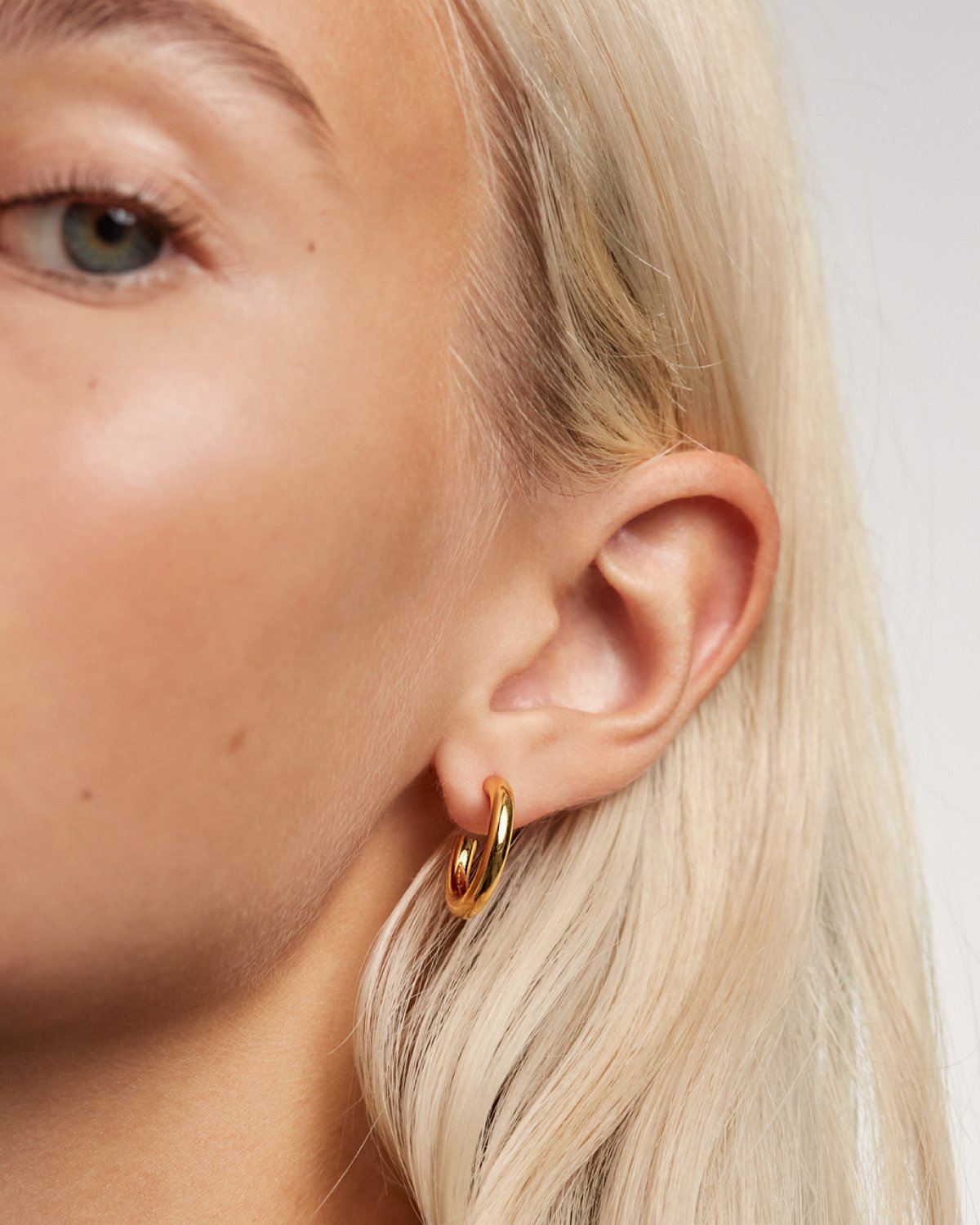 GRID Medium Cloud Gold Earrings - Elegant 14K Gold Plated Hoop Earrings for Women, Perfect for Parties, Weddings & Everyday Wear
