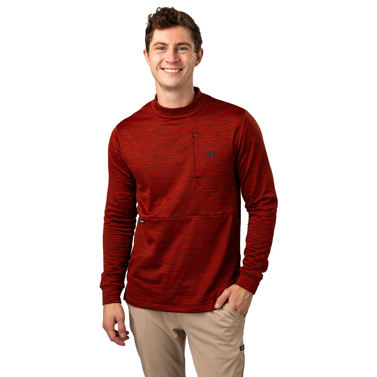 Bauer FLC Mock Neck Long Sleeve Shirt for Men - Comfortable Hockey Practice & Casual Wear - Senior Hockey Jersey for Training & Street Style