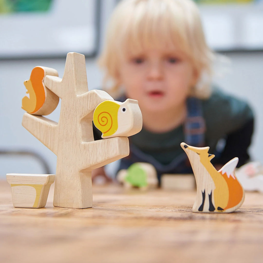 Stacking Garden Friends Animal Toys for Kids - Wooden Stacking Blocks with Cute Animals - Perfect for Early Learning, Fine Motor Skills & Playtime Fun - Ideal for Nursery, Preschool & Home Playrooms