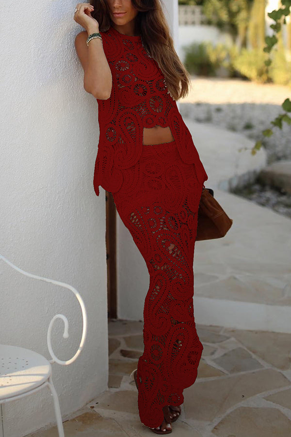 Crochet Lace Summer Tank Top for Women - Boho Chic Loose Fit with Irregular Hem | Perfect for Beach Vacations, Music Festivals & Casual Outings