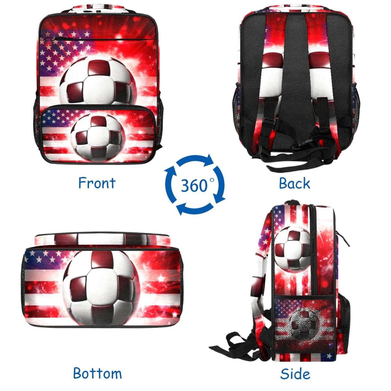 American Flag Football Backpack for Women & Men - Durable Travel Backpack for Sports, School & Outdoor Adventures