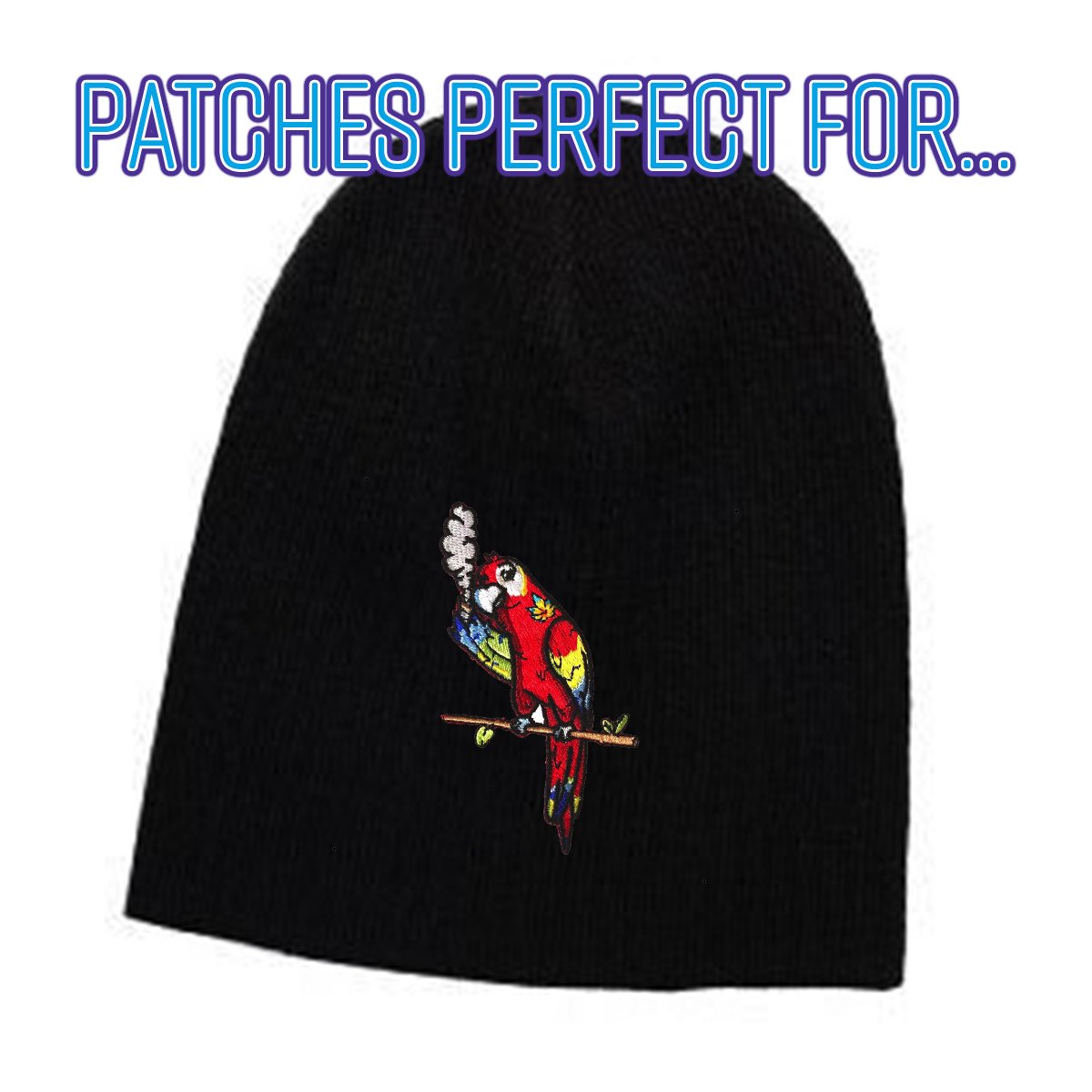 Pot Smoking Pals Parakeet Bird Parrot Iron-On Embroidered Patch - Fun Cannabis-Themed Applique for Jackets, Hats & Backpacks