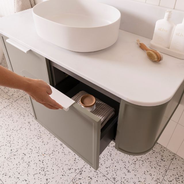 ADP Flo Wall Mounted Bathroom Vanity - Modern Floating Vanity with Sink for Small Space Bathroom Remodel