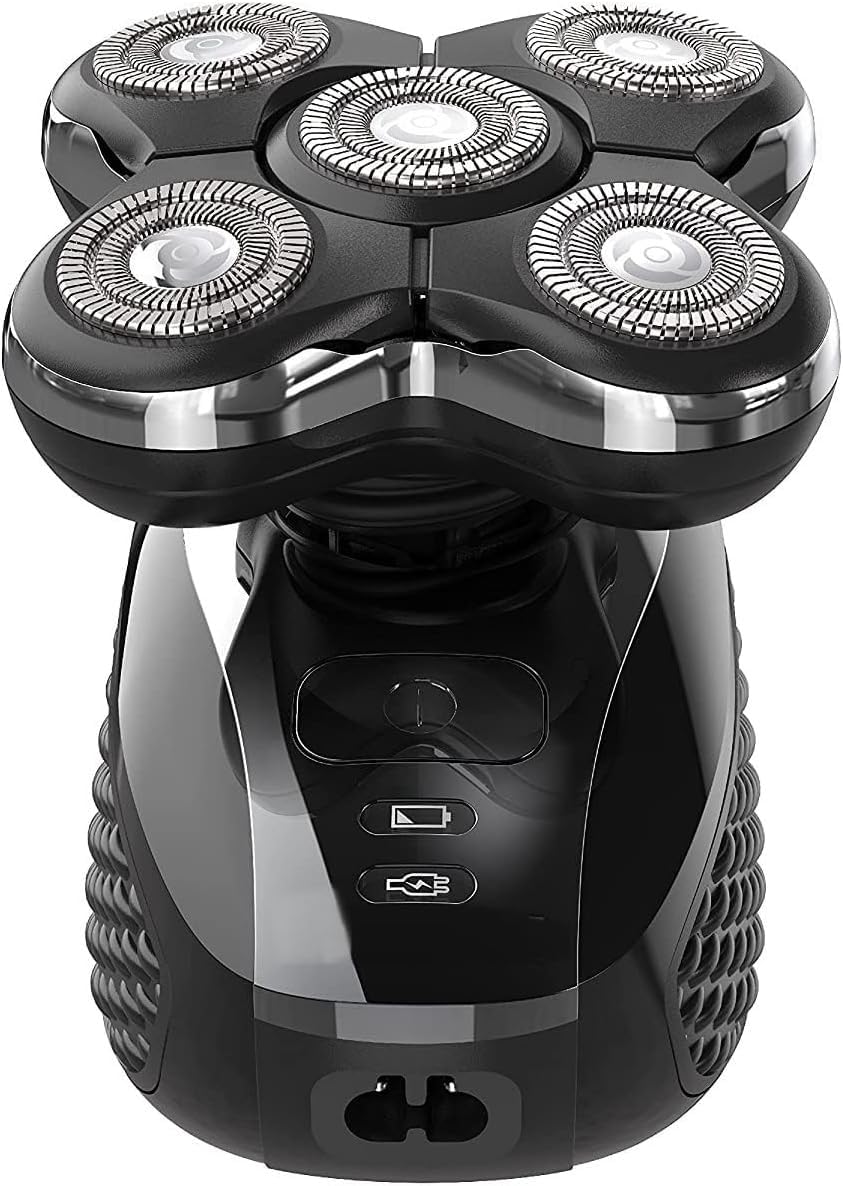 Best Electric Shavers for Men - 5-in-1 Rechargeable Wet/Dry Electric Razor with Beard Trimmer & Bald Shaving Head - Professional Grooming Kit for Home, Travel & Daily Use