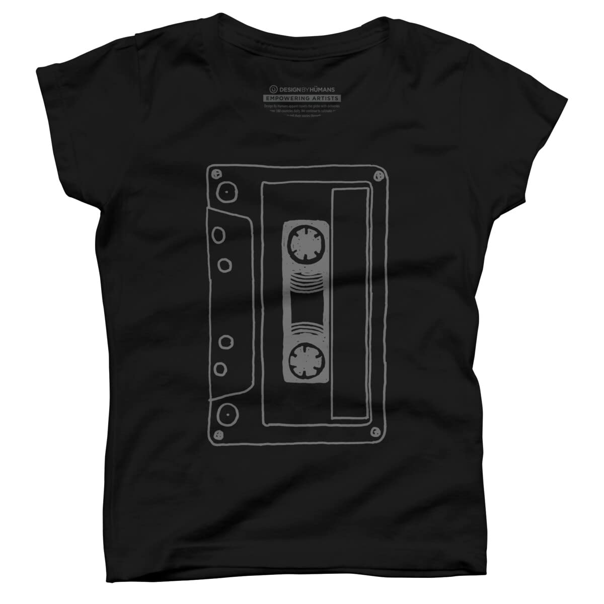 Robotface Big Cassette Tape Graphic T-Shirt for Girls | Vintage Music Inspired Tee | Perfect for Concerts, School & Casual Wear