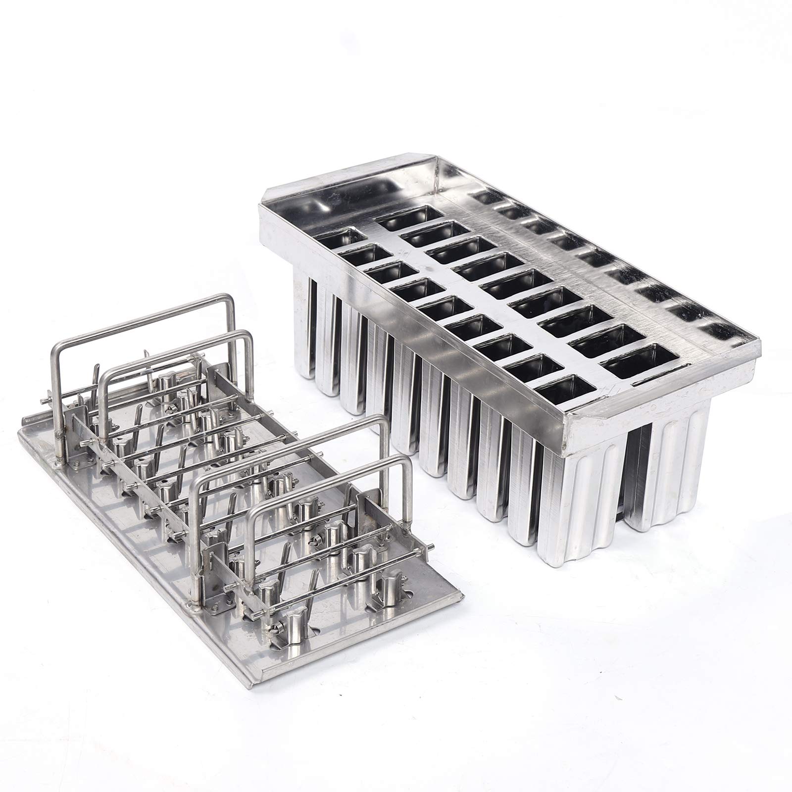 Premium Stainless Steel Popsicle Molds Kit - 20PCS Reusable Ice Lolly Makers with Cleaning Brush - BPA-Free Ice Cream Stick Holders for Homemade Frozen Treats - Perfect for Summer Parties, Kids Snacks & Healthy Desserts