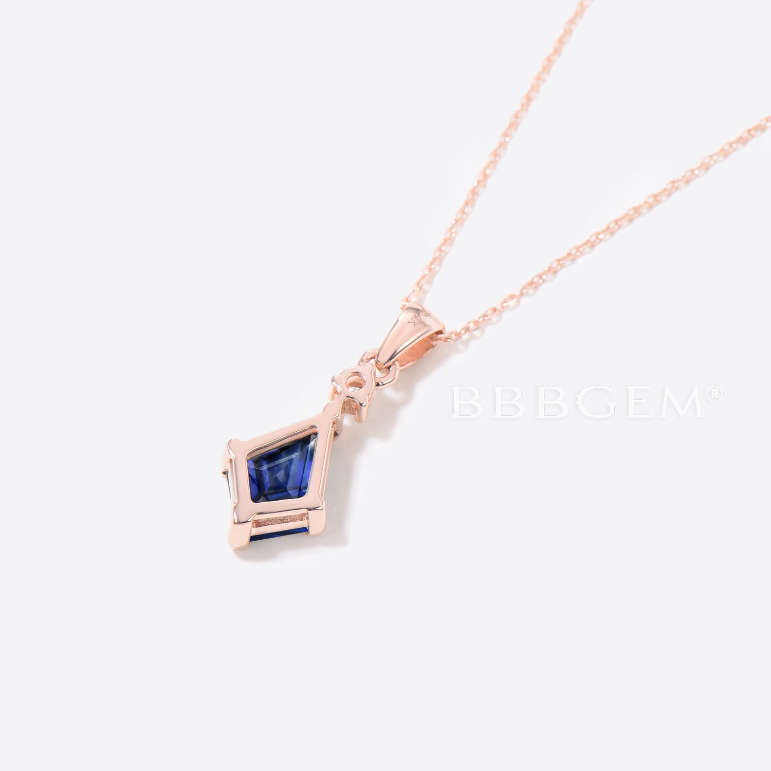 Elegant Sapphire Wedding Necklace - 14K Solid Rose Gold Blue Gemstone Bridal Pendant Jewelry for Bride, Anniversary Gift, Prom & Formal Occasions