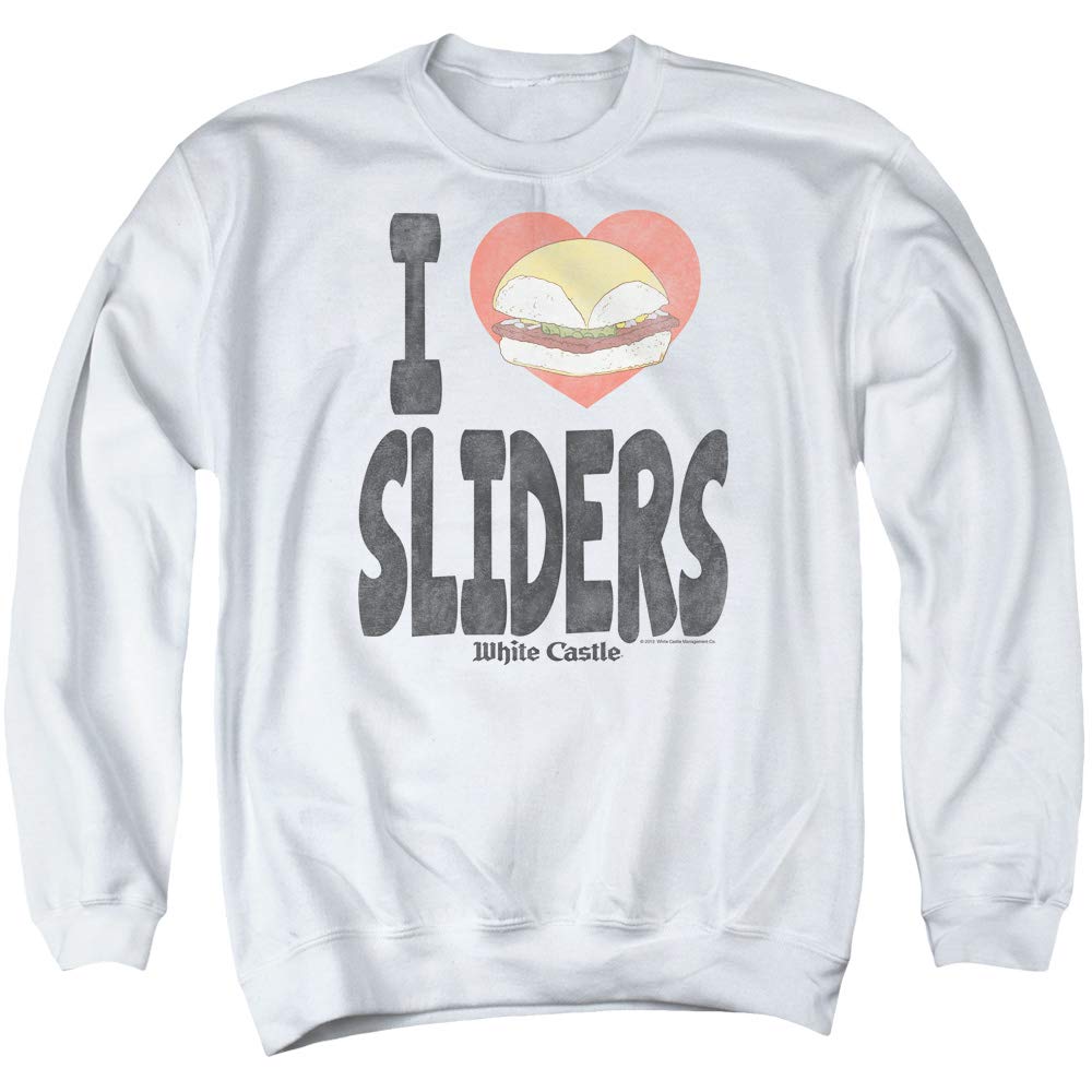 White Castle I Heart Sliders Unisex Crewneck Sweatshirt for Men & Women | Comfortable Casual Wear for Fast Food Lovers, Gift for Burger Fans