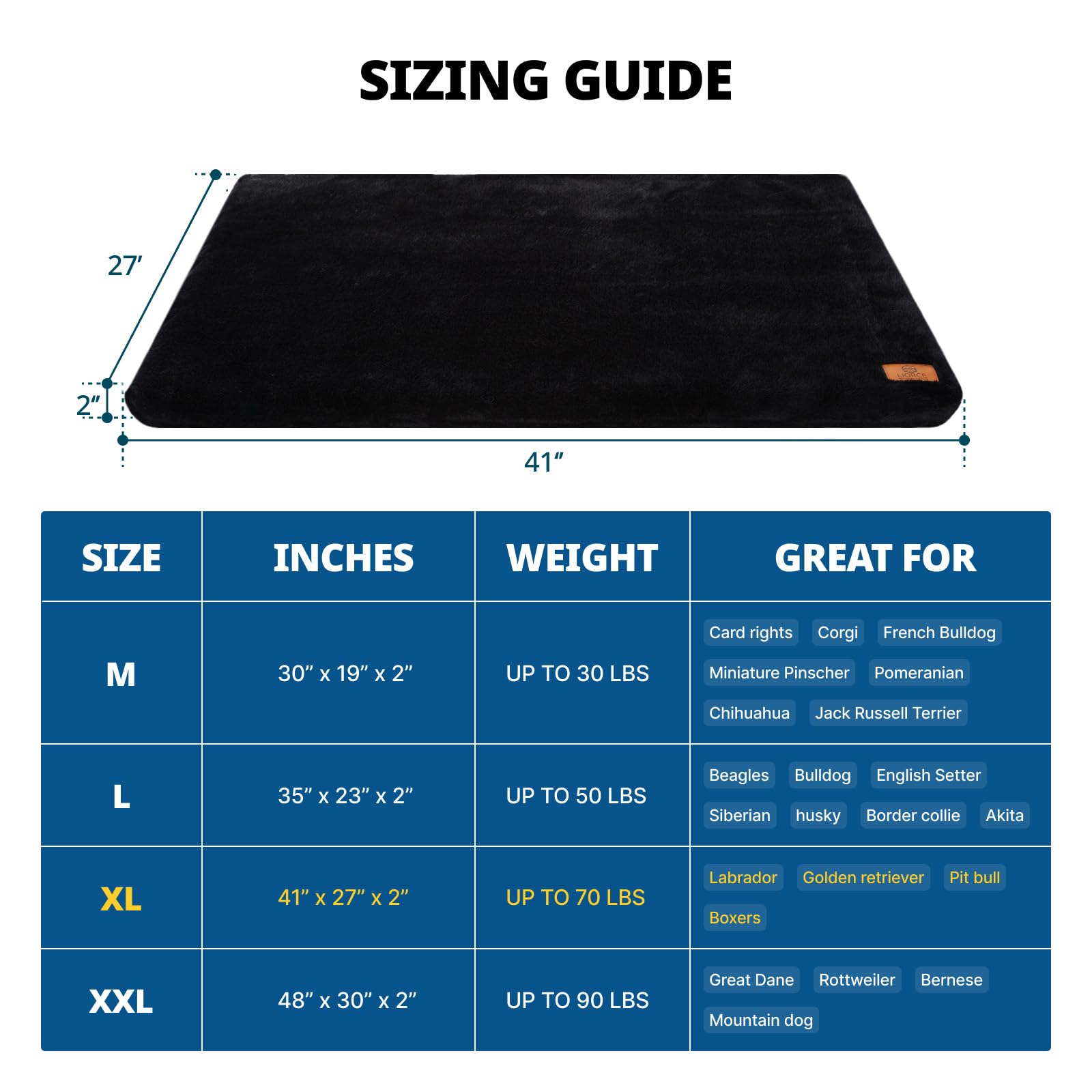 Premium Memory Foam Dog Crate Pad - XL Washable Pet Bed Mat with Waterproof Lining for Extra Large Dogs (Fits 42-inch Crates) - Perfect for Kennels, Travel & Home Comfort - Black
