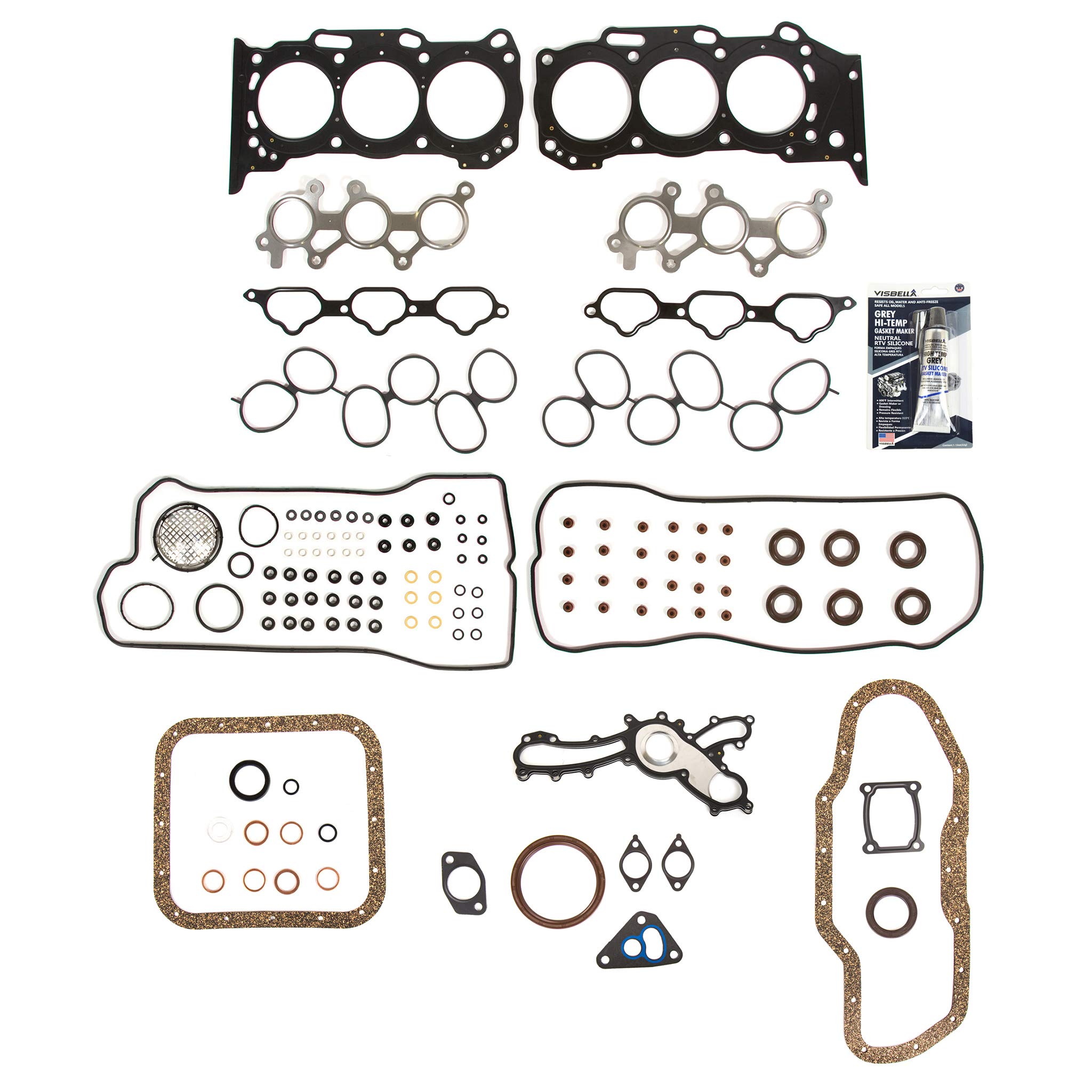 06-11 Lexus GS350 IS350 GS450H Hybrid 3.5L DOHC 2GRFSE Full Gasket Set Replacement - Perfect for Engine Repair & Maintenance | Fits Sedan & Hybrid Models