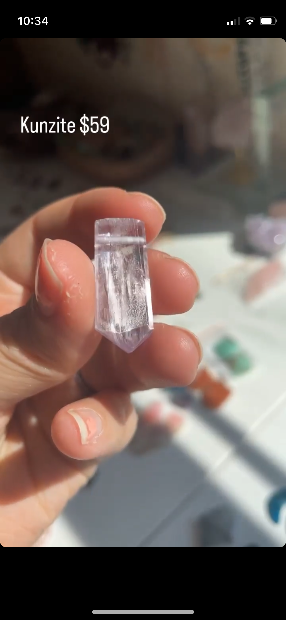 18K Gold Filled Kunzite & Tourmaline Pendant Necklace - 16