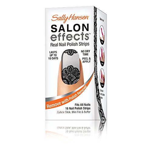 Sally Hansen Salon Effects Real Nail Polish Strips - Amazing Lace Design, 16 Count | DIY At-Home Manicure & Special Occasion Nail Art
