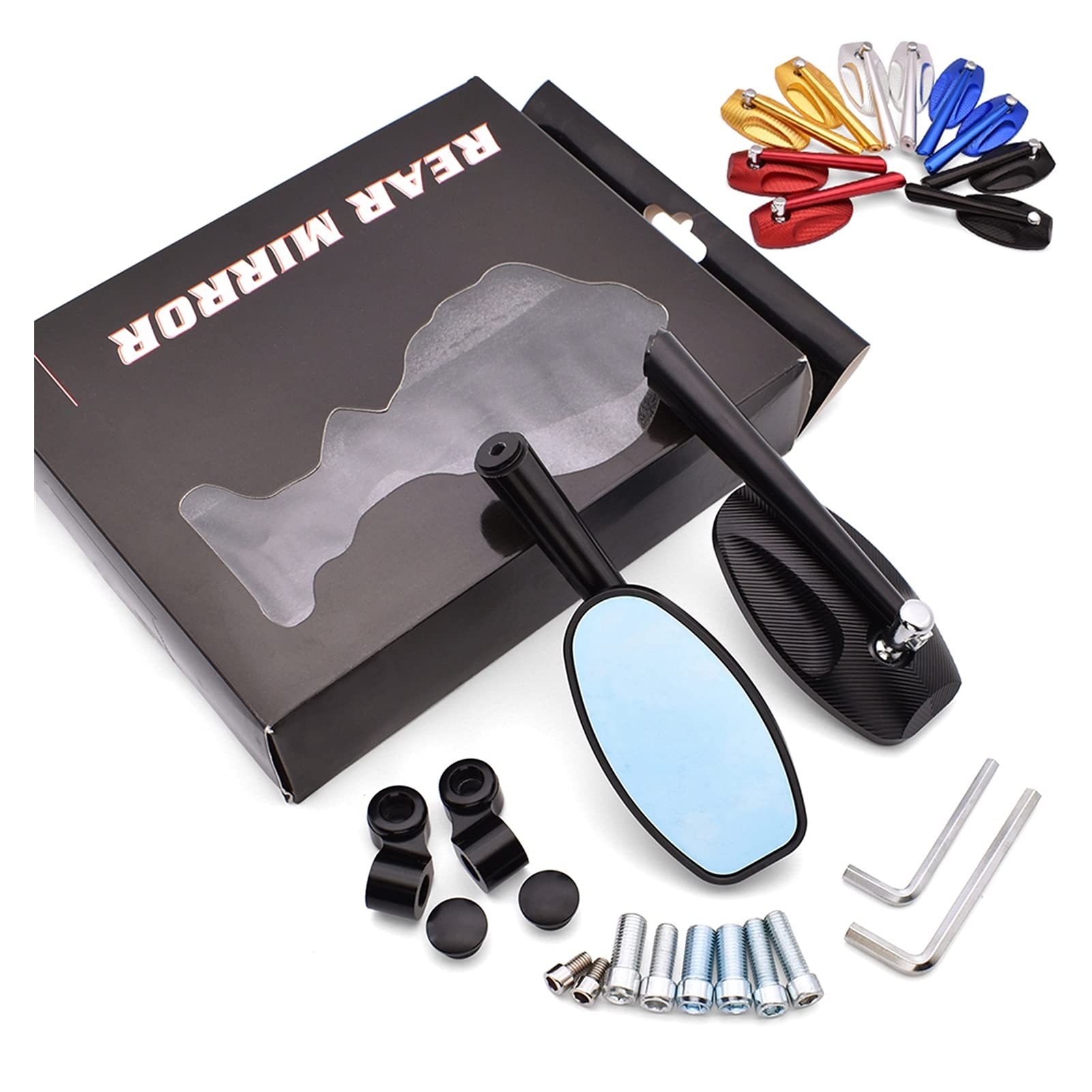 High-Quality CNC Billet Aluminum Motorcycle Rear View Side Mirrors - Compatible with Honda Grom CB190R CBR250R, Yamaha FZ1 FZ6 YBR125, BMW F800R - Durable Upgrade for Better Visibility & Safety Riding